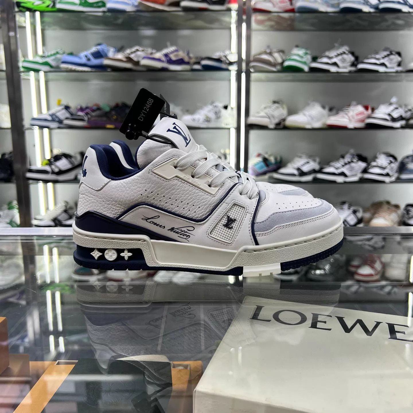 Louis Vuitton LV Trainer Navy Blue UK2 Size US 4.5 / IT 34.5 - 2 Thumbnail