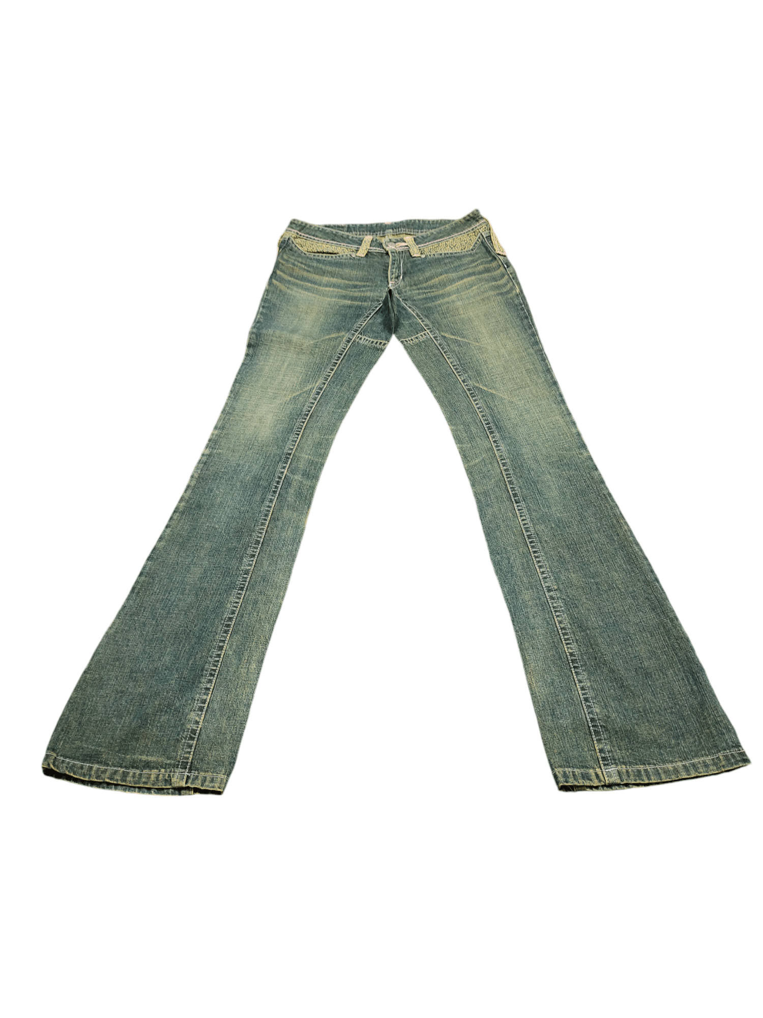 If Six Was Nine Flare Jeans Kyoto Homay Clawmark Faded Low Rise Bootcut Y2k Size US 28 / EU 44 - 3 Thumbnail