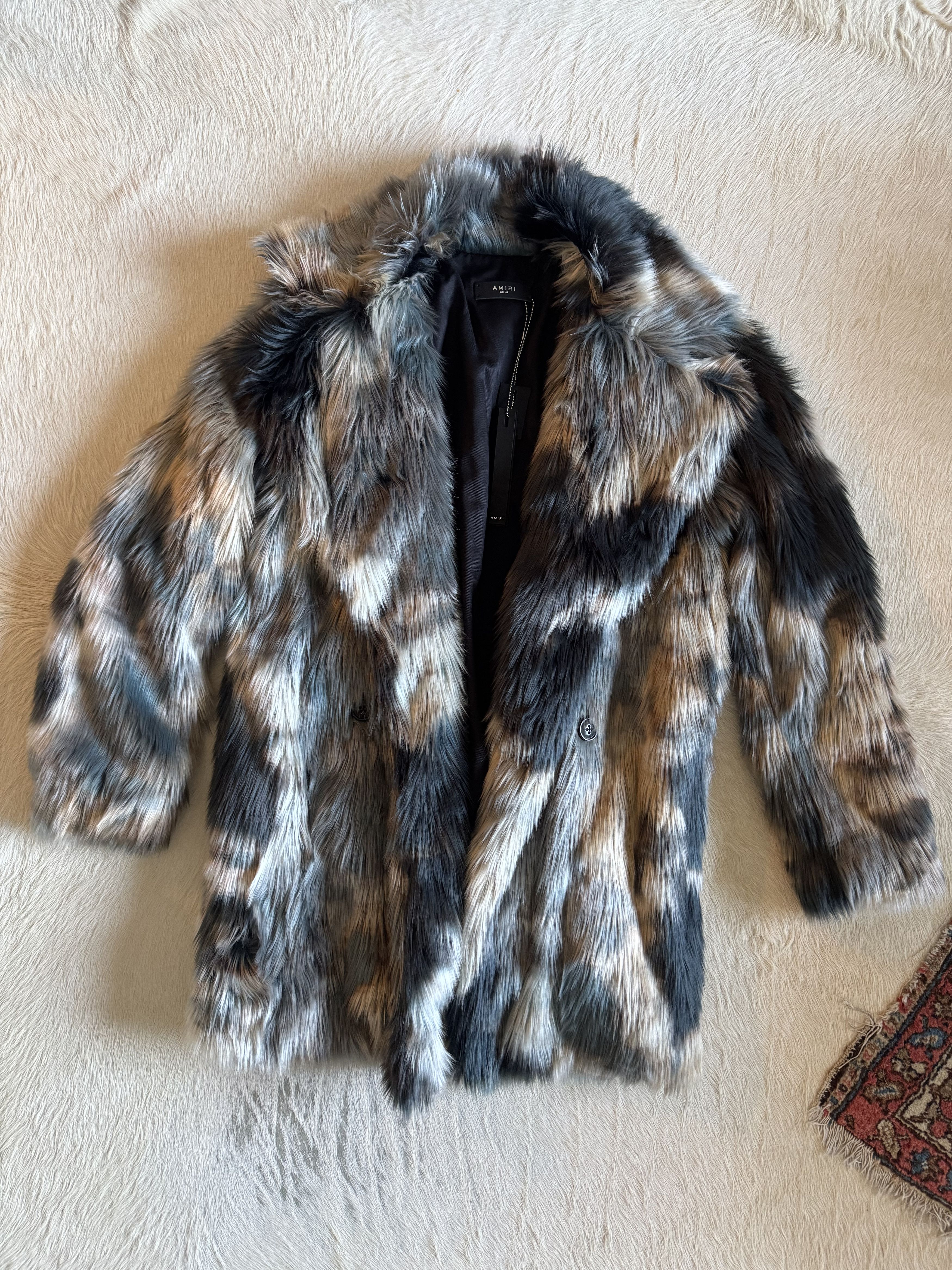 Amiri AW23 Tie Dye Faux Fur Peacoat Size US S / EU 44-46 / 1 - 4 Thumbnail