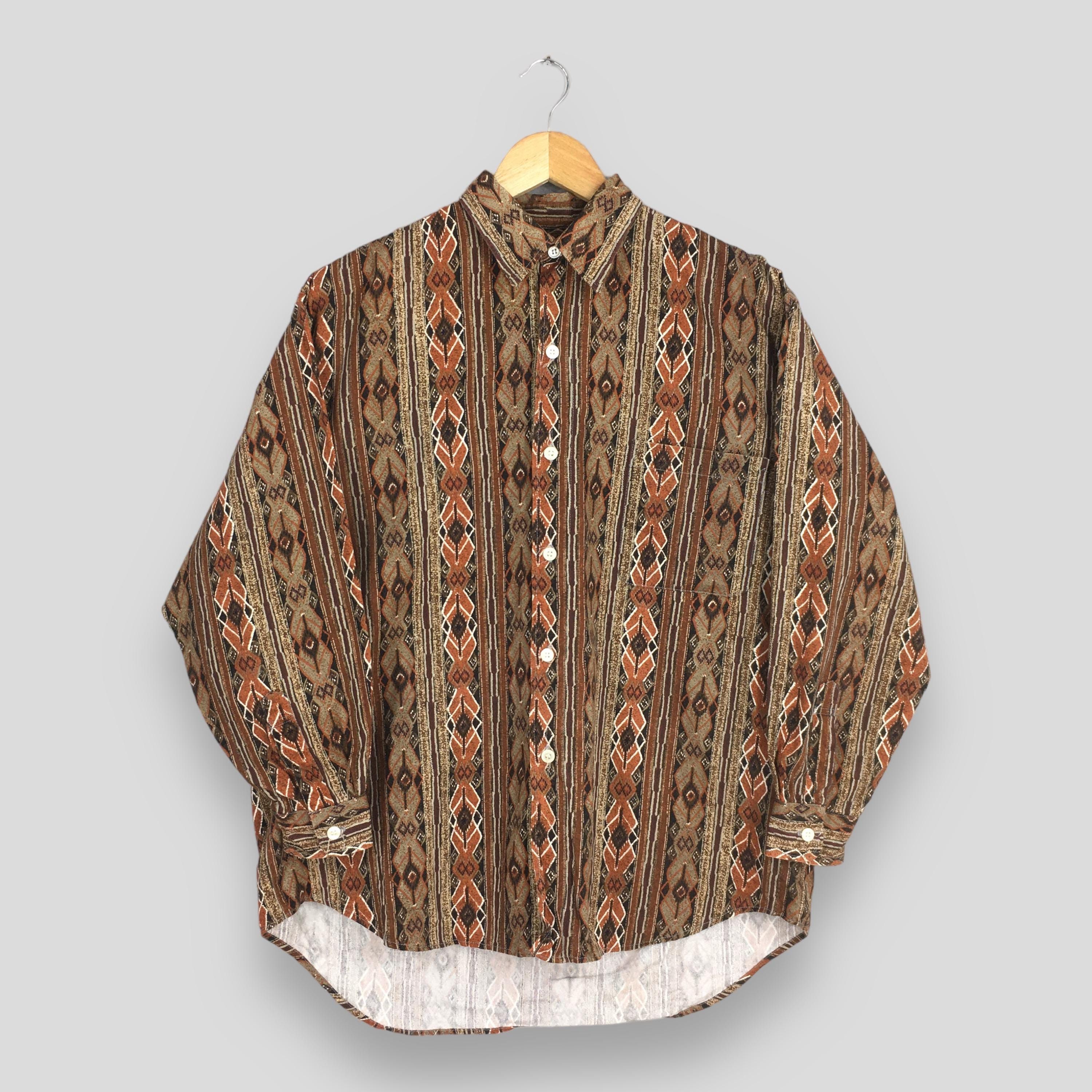 Flannel × Tribal Streetwear Vintage Baffy Abstract Tribal Aztec Pattern Shirt XLarge Size US XL / EU 56 / 4 - 1 Thumbnail