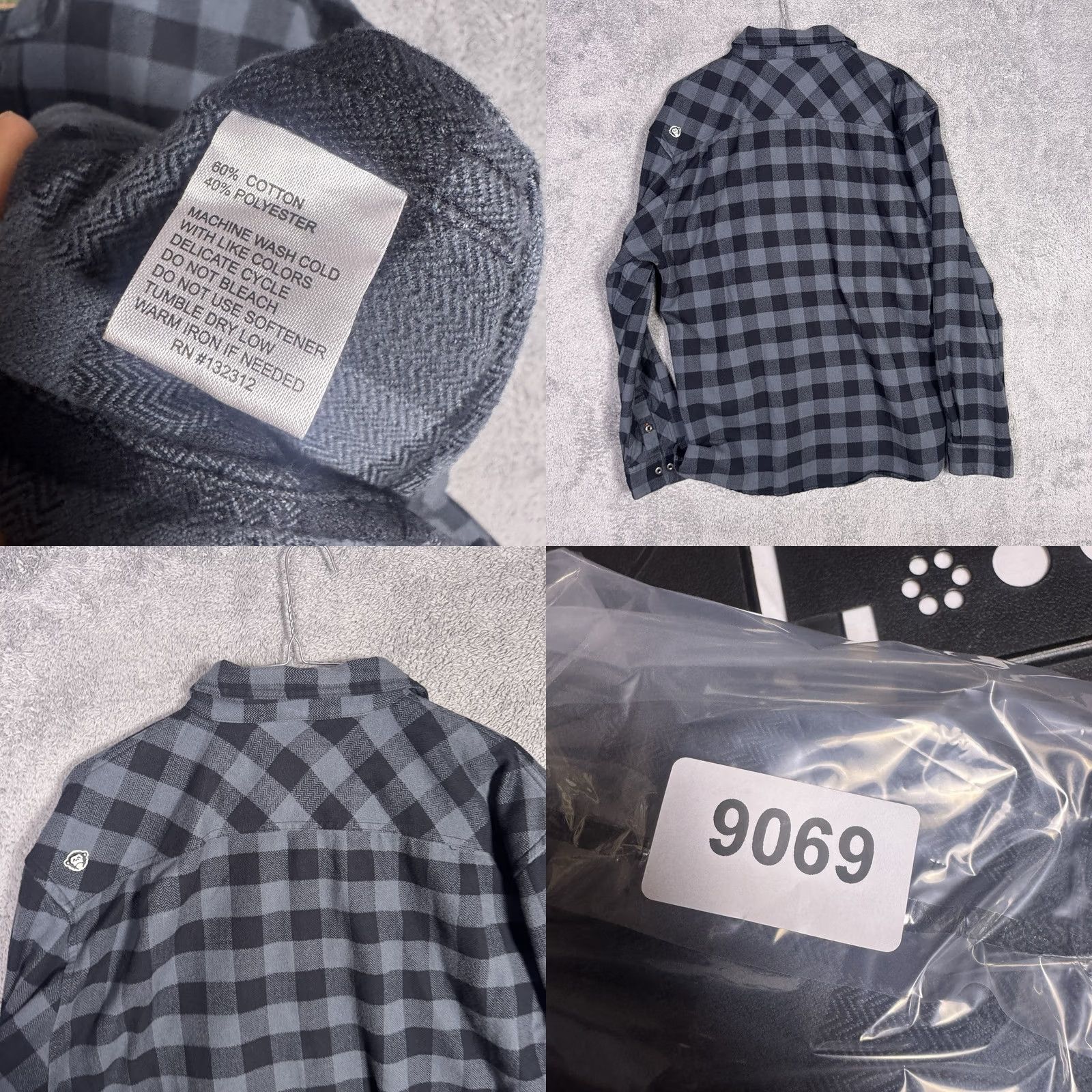 Vintage Howler Bros Shirt Mens L Gray Harkers Flannel Buffalo Plaid Shooting Patch Soft Size US L / EU 52-54 / 3 - 8 Thumbnail