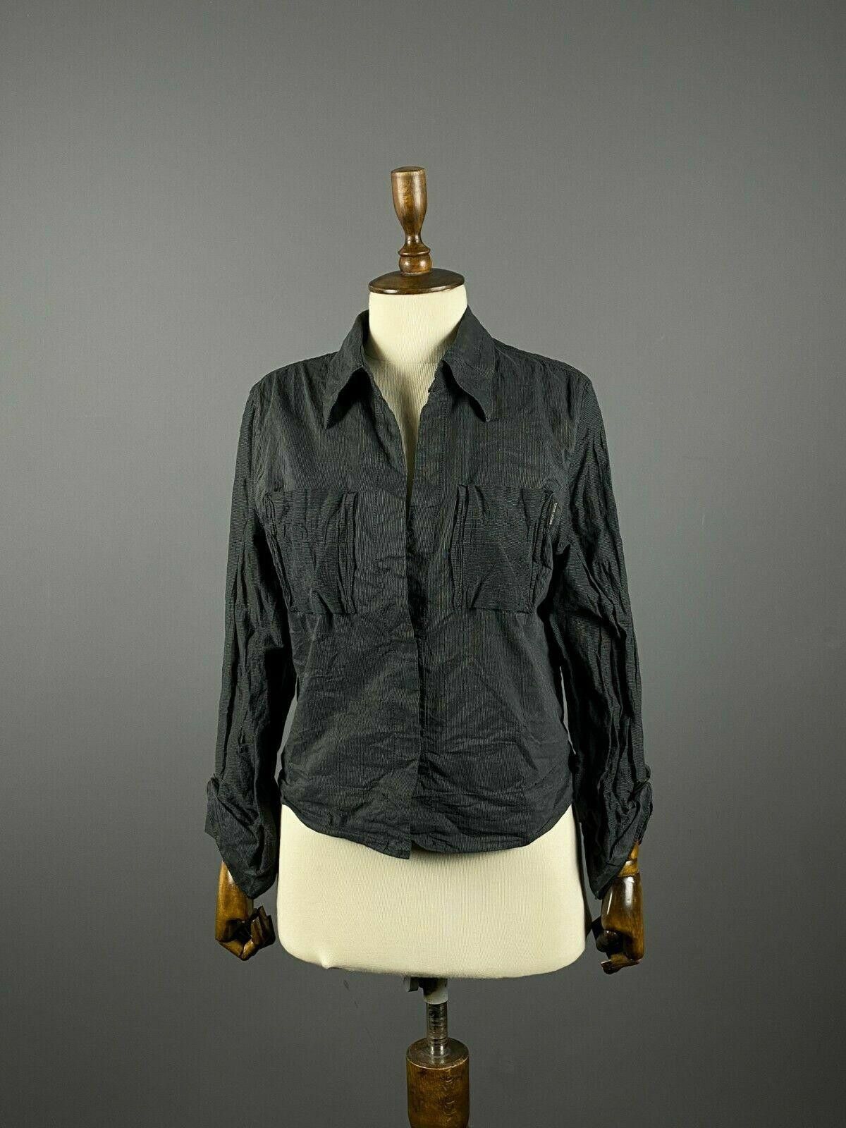 Designer Ladies Marc Cain Sports Black Double Pocket Blouse Shirt Size M / US 6-8 / IT 42-44 - 1 Thumbnail