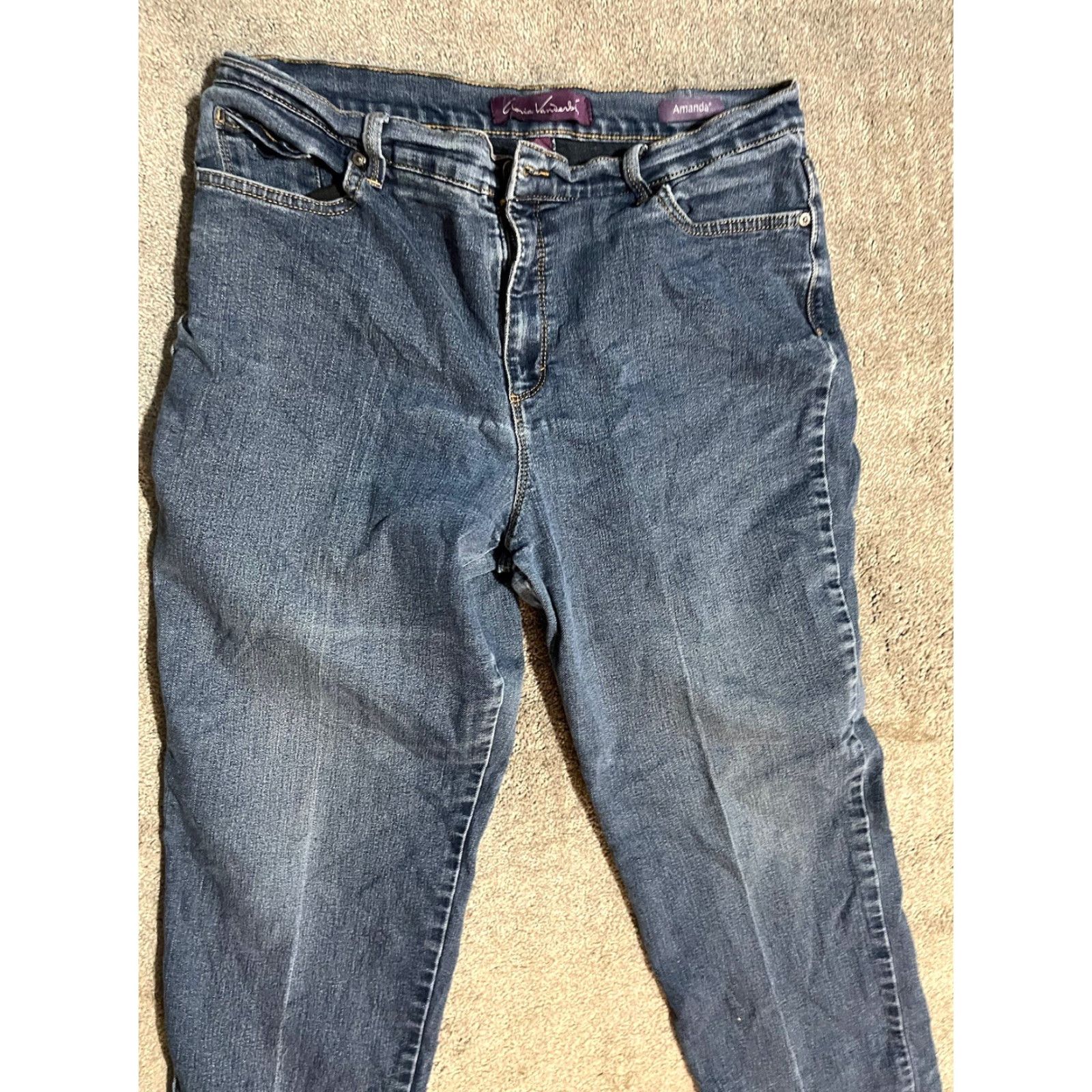 Gloria Vanderbilt Gloria Vanderbilt Jeans Womens 14 Short Amanda Straight Denim Medium Wash EUC Size 36" / US 14 / IT 50 - 2 Thumbnail