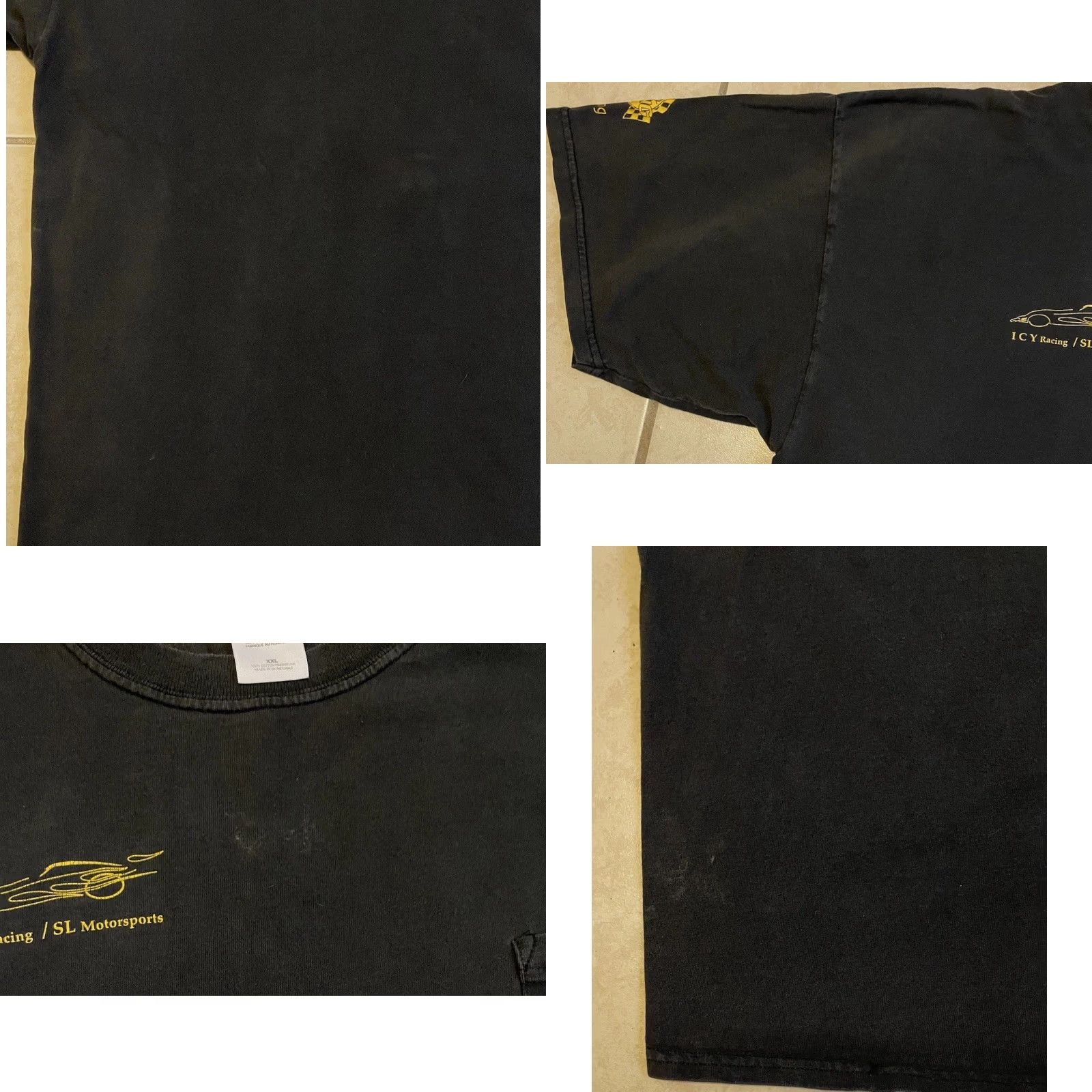 Vintage Vtg SL Motorsports Faded Flames Shirt 2XL Black Mens T-Shirt Distressed Grunge Harley Fire 80s 90s Racing Skate Street Size US XXL / EU 58 / 5 - 8 Thumbnail