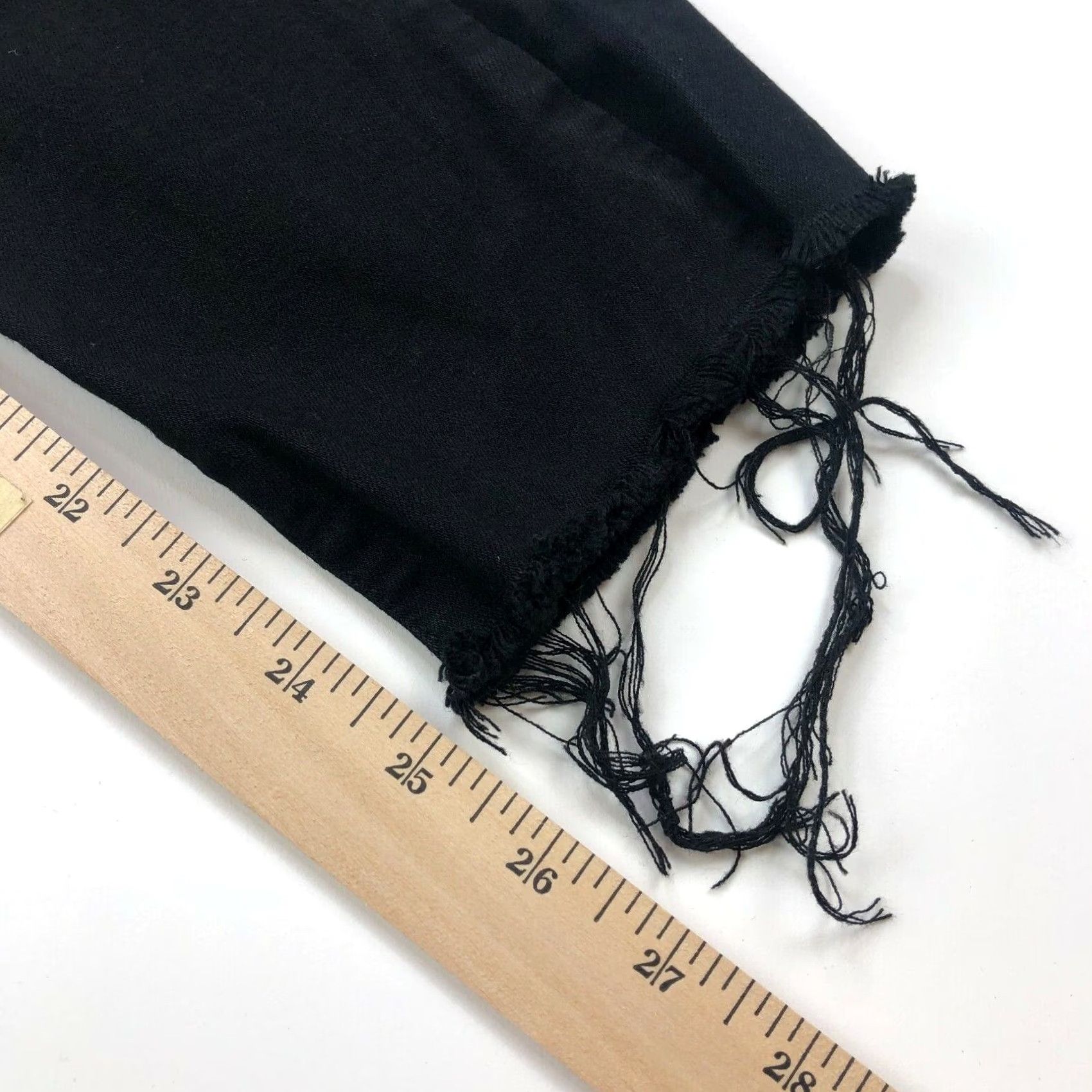 Paige Paige Hoxton Ultra Skinny 25 Jeans Black Denim Zip Raw Hem Women 25 in Inseam 25 in Slim Straight Vintage No 25W 25L Regular Size Pants Size 42" / US 20 - 5 Thumbnail