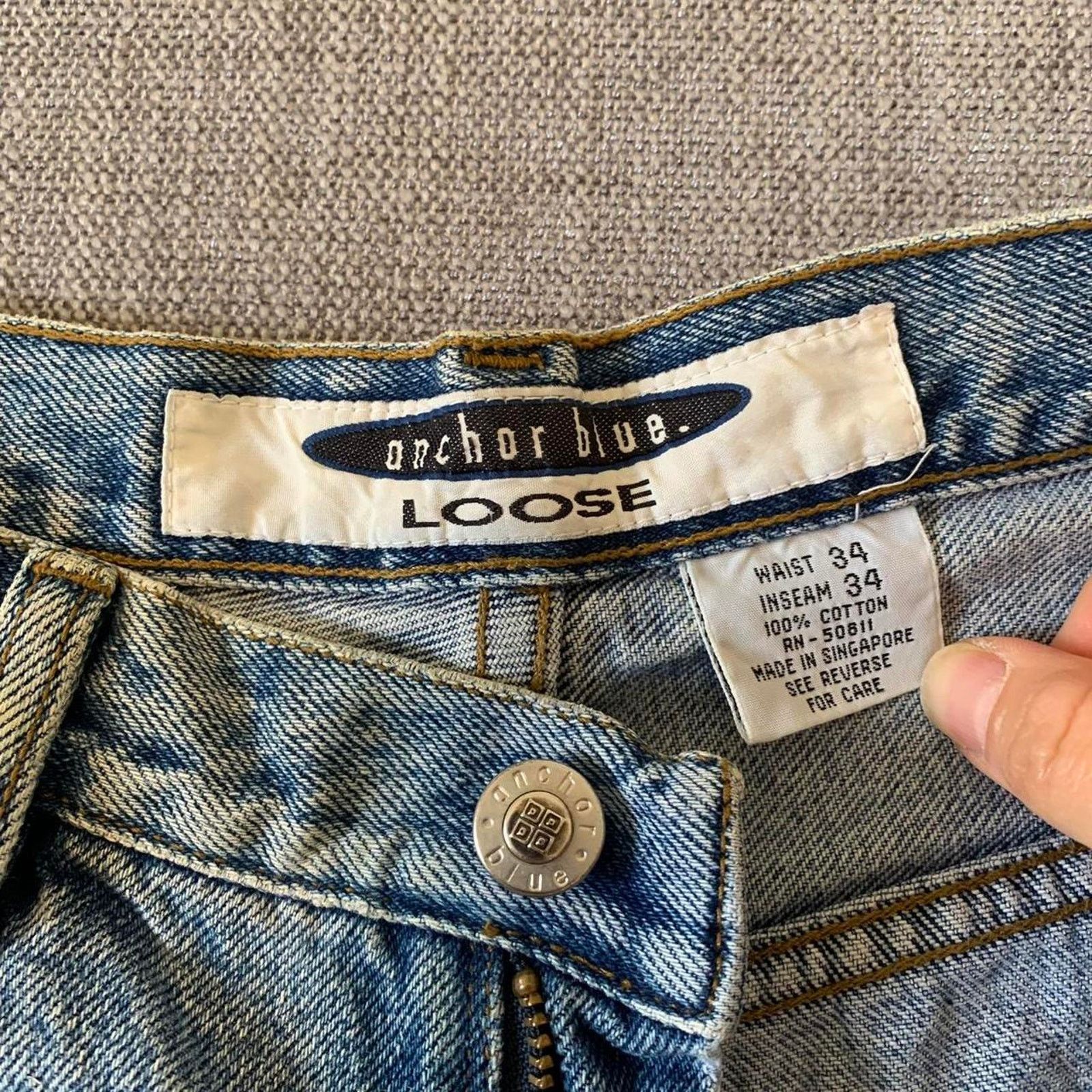 Anchor Blue Y2K Anchor Blue Loose Faded Denim Jeans Size US 34 / EU 50 - 6 Thumbnail