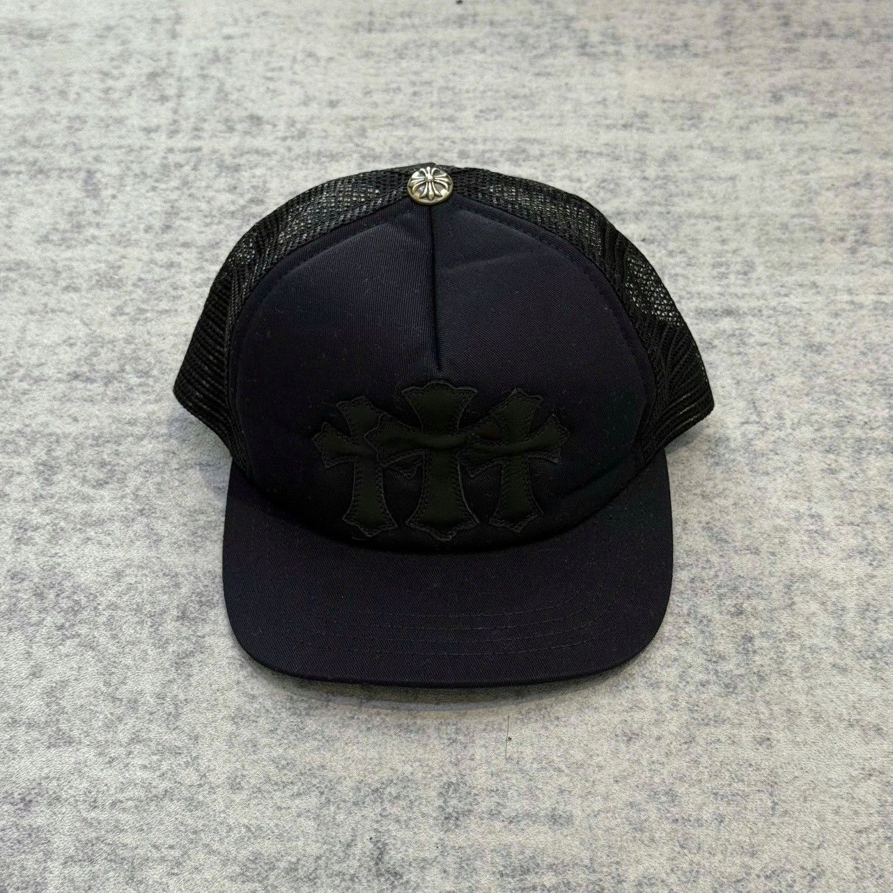 Chrome Hearts Chrome Hearts Cemetery Leather Patch Black Trucker Hat Size ONE SIZE - 1 Thumbnail