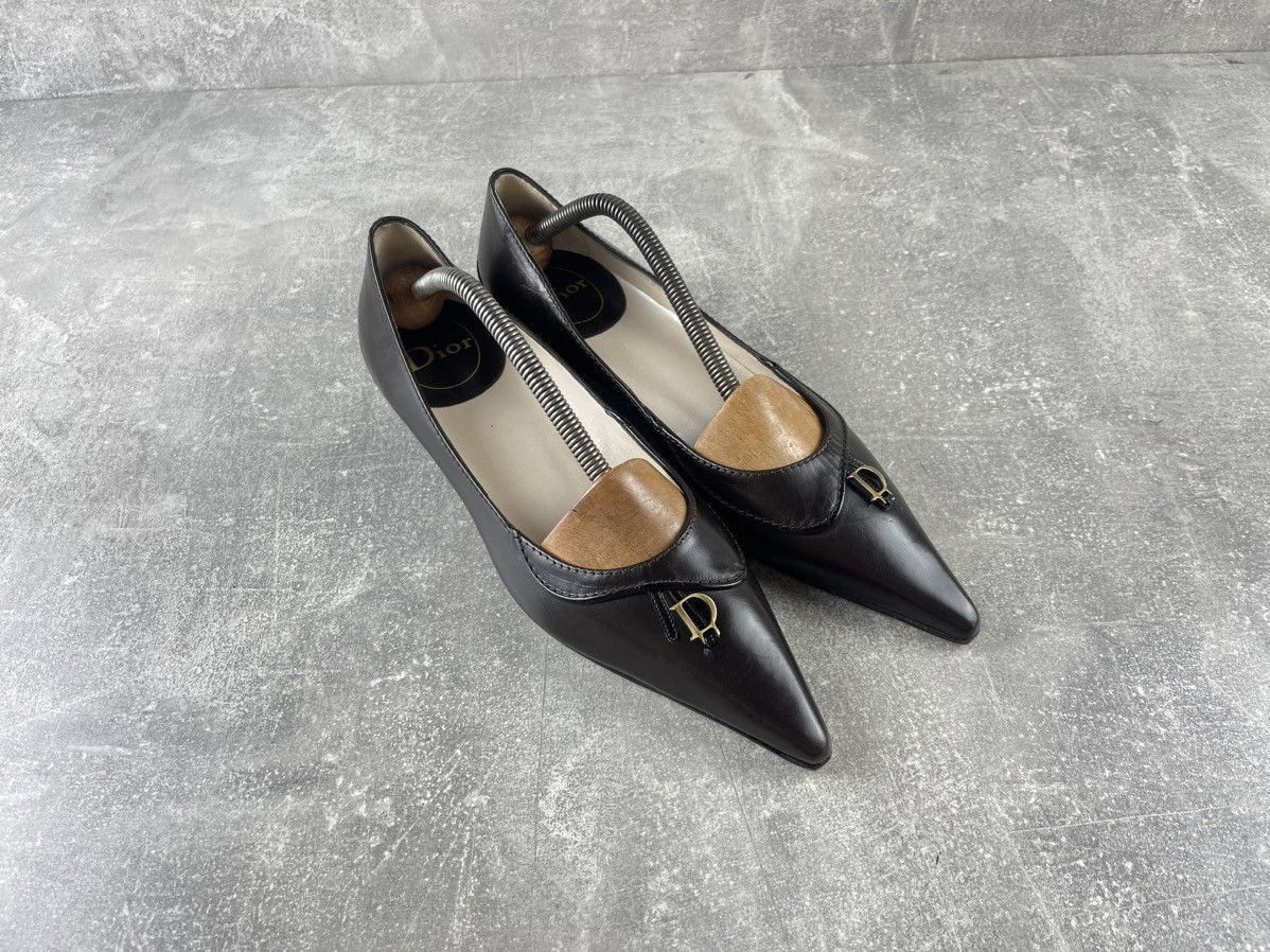 Christian Dior Monsieur Christian Dior Galliano 00s Leather Logo Pumps Heels Shoes Size US 9.5 / IT 39.5 - 3 Thumbnail