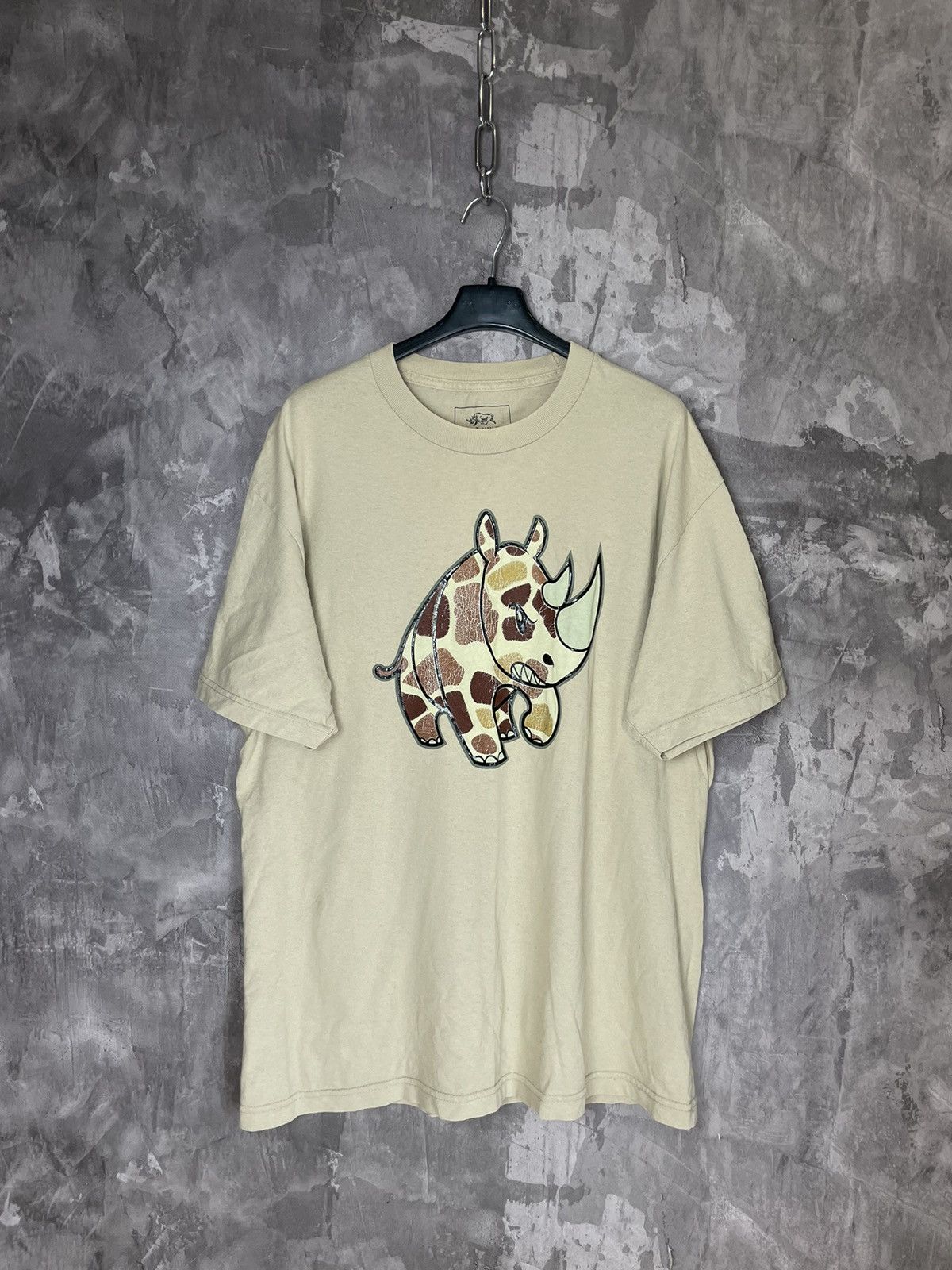 Ecko Unltd. × Vintage Ecko Unltd. Rhinoceros Camo Logo Beige Oversized Tee Shirt Size US L / EU 52-54 / 3 - 1 Thumbnail