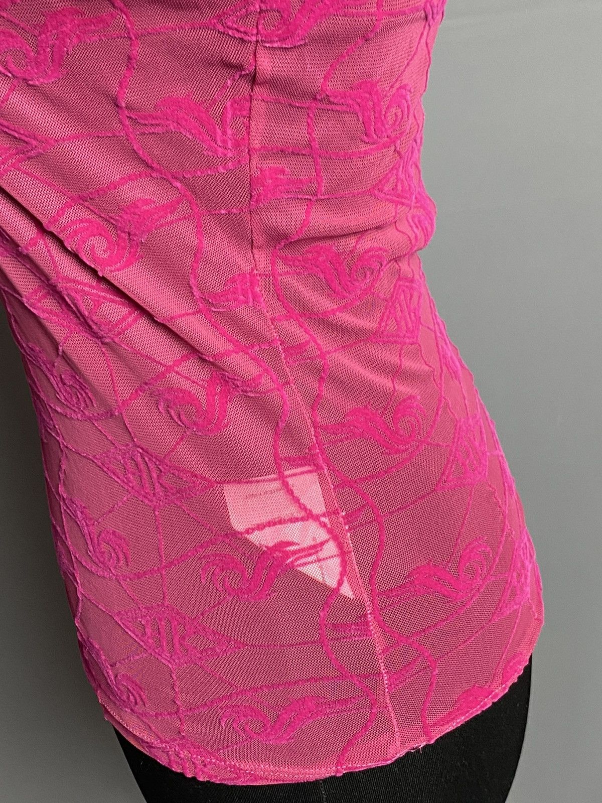 Han Kjobenhavn Han Kjobenhavn Pink Sheer Mesh Monogram Long Sleeve Top 36 Size XS / US 0-2 / IT 36-38 - 19 Thumbnail