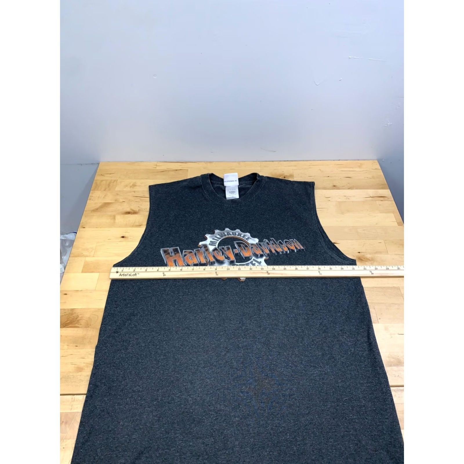Harley Davidson Harley-Davidson Cut Off Shirt Men L Gray Miami Florida Biker Beach Y2K 13158 Size US L / EU 52-54 / 3 - 7 Thumbnail