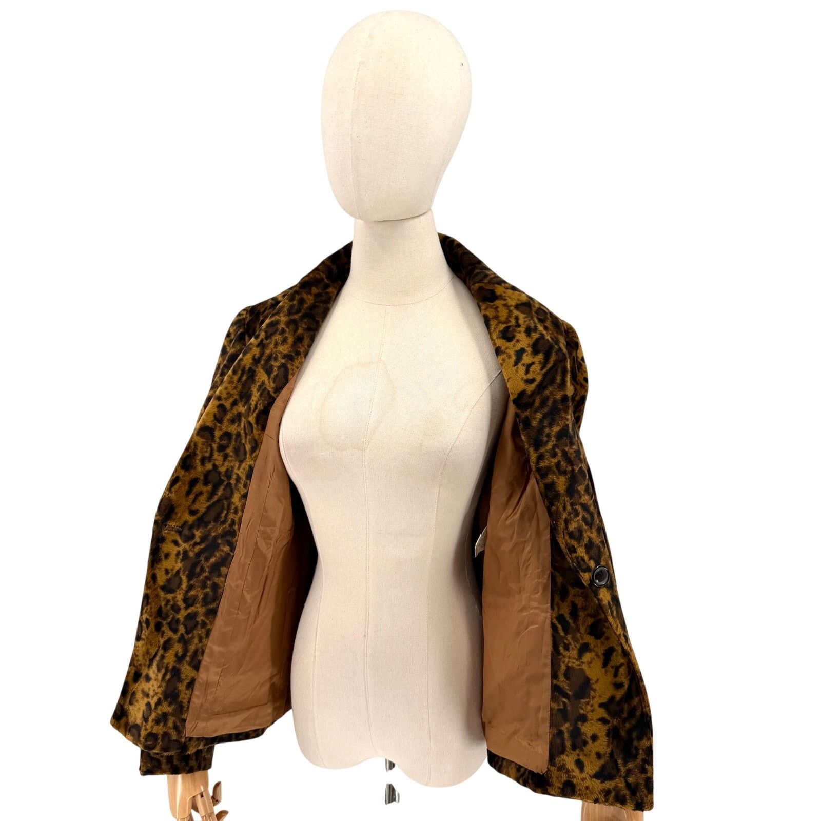 Emanuel Ungaro Vintage 90s Leopard Print Faux Fur Blazer Jacket Size S / US 4 / IT 40 - 6 Thumbnail