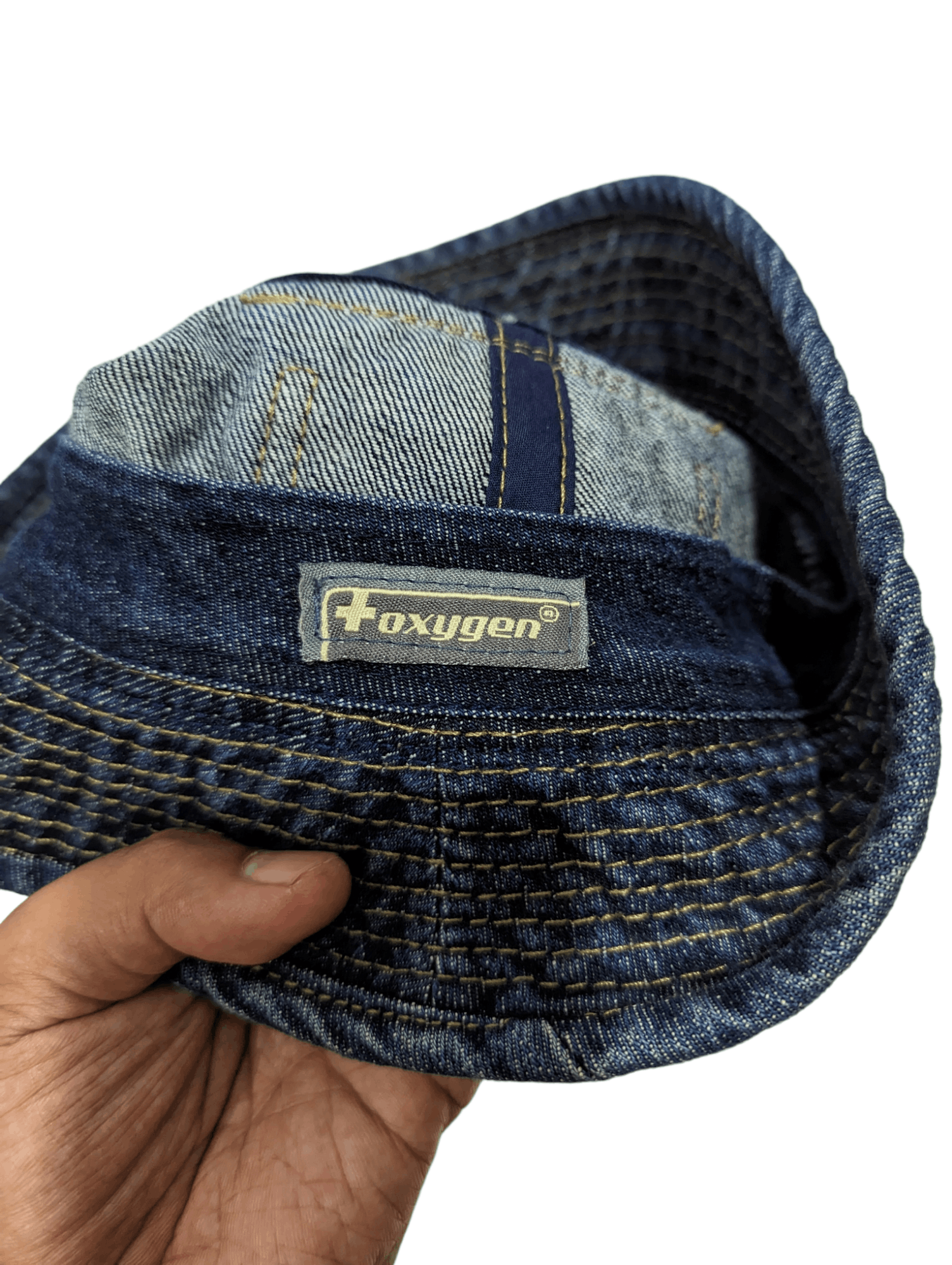 Japanese Brand OXYGEN BUCKET HAT CAP DENIM DESIGN Size ONE SIZE - 3 Thumbnail