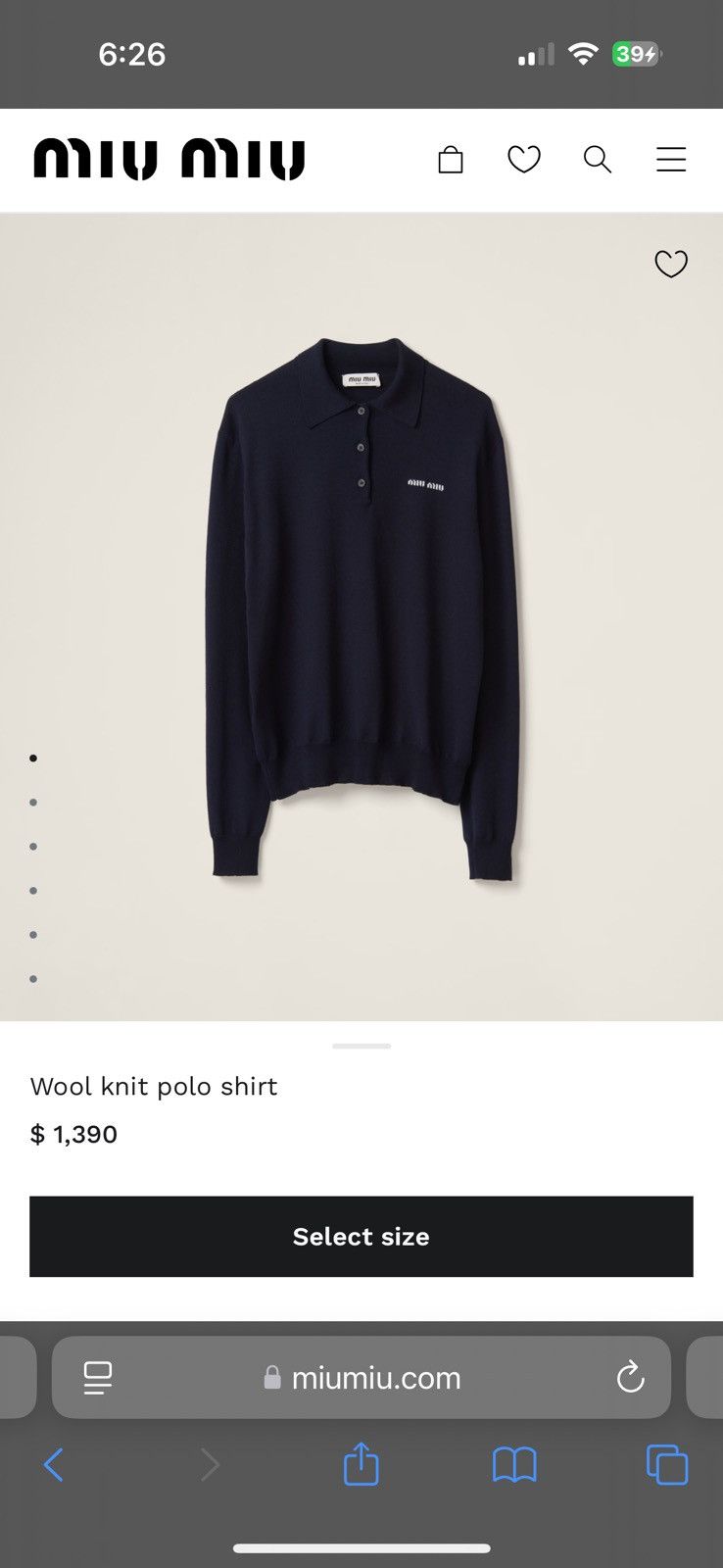 Miu Miu FW/24 Wool Knit Polo Shirt Size US S / EU 44-46 / 1 - 5 Thumbnail