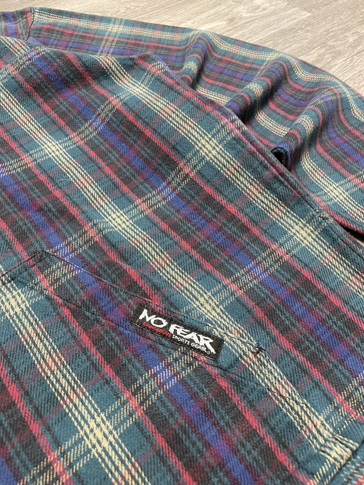 No Fear Vintage No Fear Plaid Flannel Shirt Anorak Pullover USA Size US XL / EU 56 / 4 - 4 Thumbnail