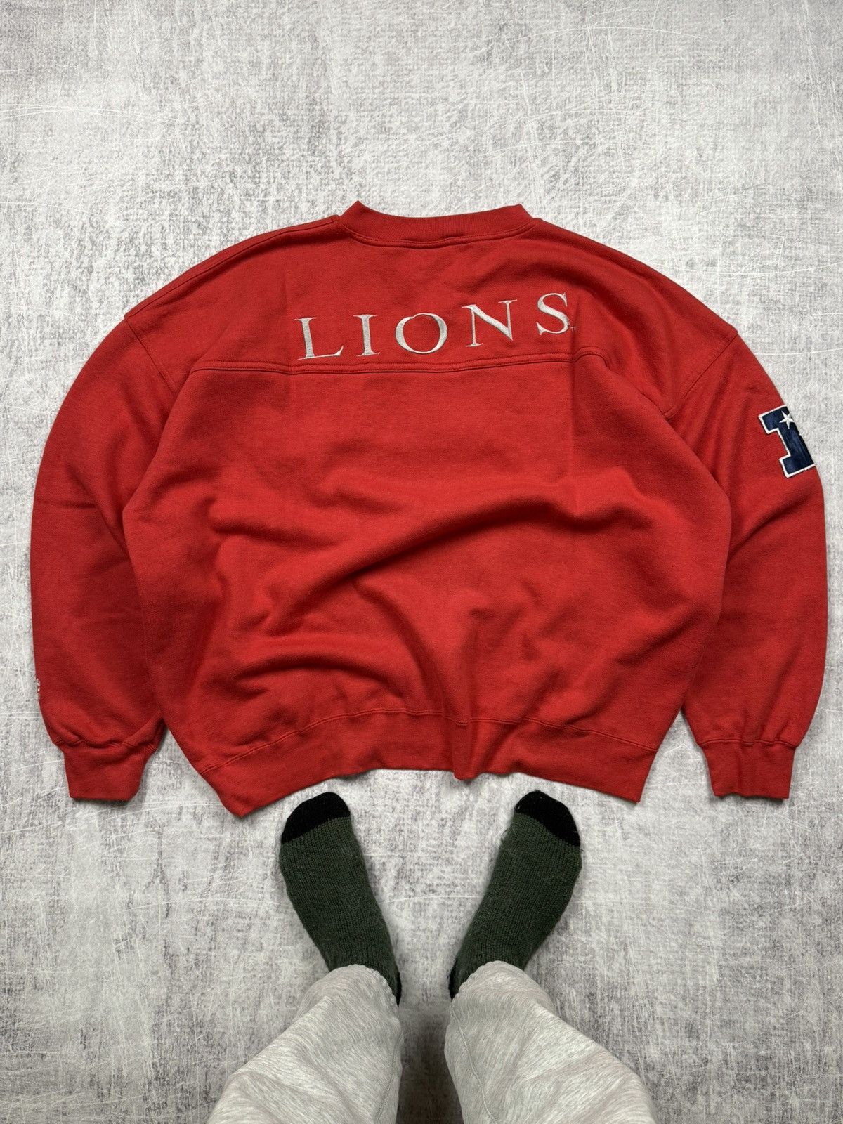 Lee 90s Red vintage Detroit Lions Lee sport oversized sweatshirt Size US XXL / EU 58 / 5 - 4 Thumbnail