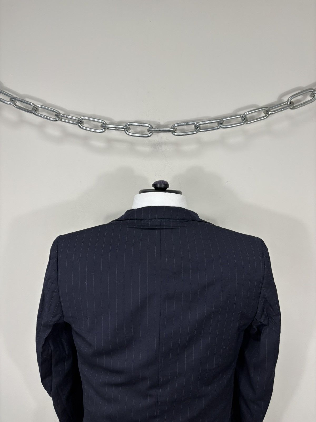 Ermenegildo Zegna Ermenegildo Zegna Men’s Navy Blue Striped Wool Blazer Jacket Size 36R - 16 Thumbnail