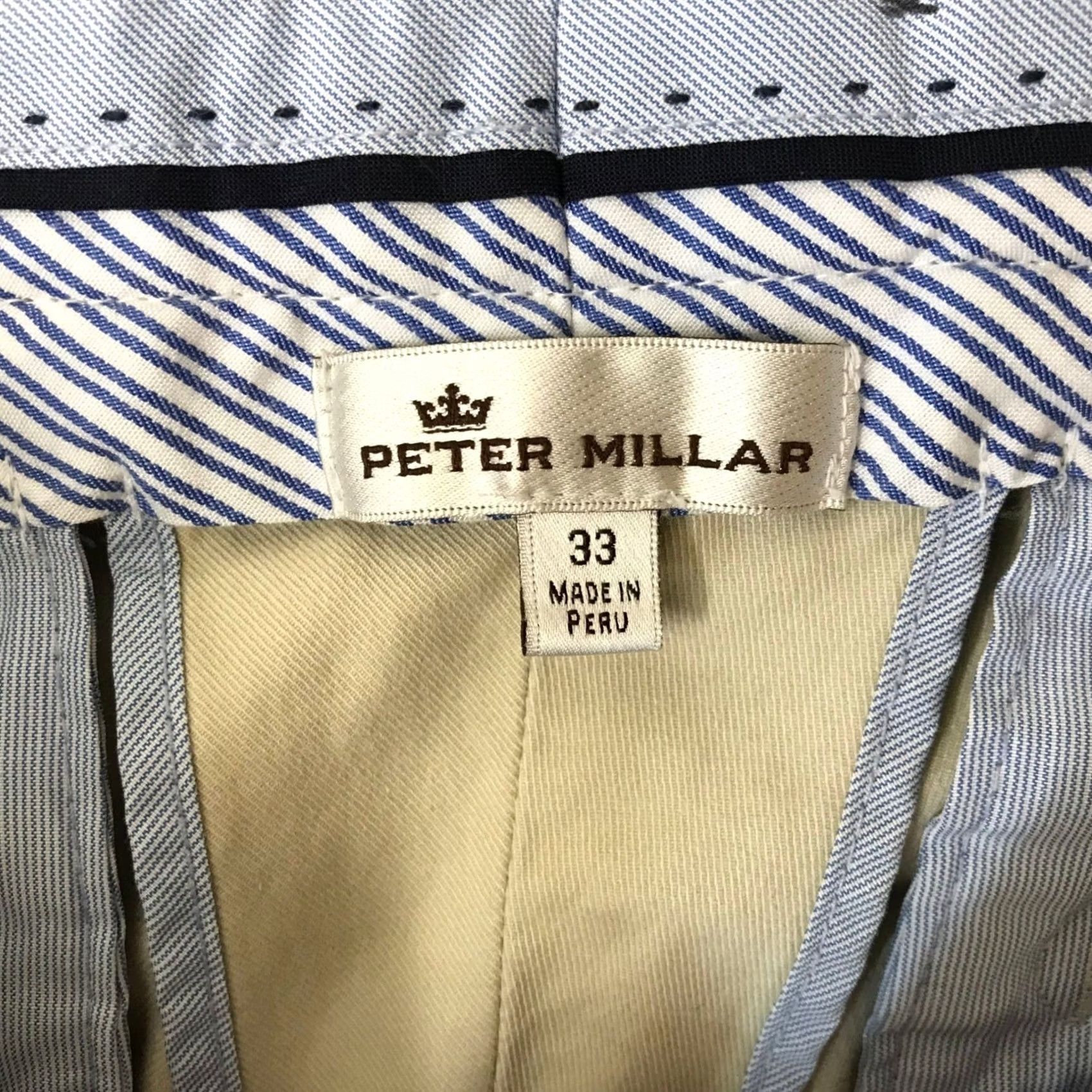 Peter Millar Peter Millar Mens Tan Chino Pants – Preppy Style, Size 33 Size US 33 - 7 Thumbnail