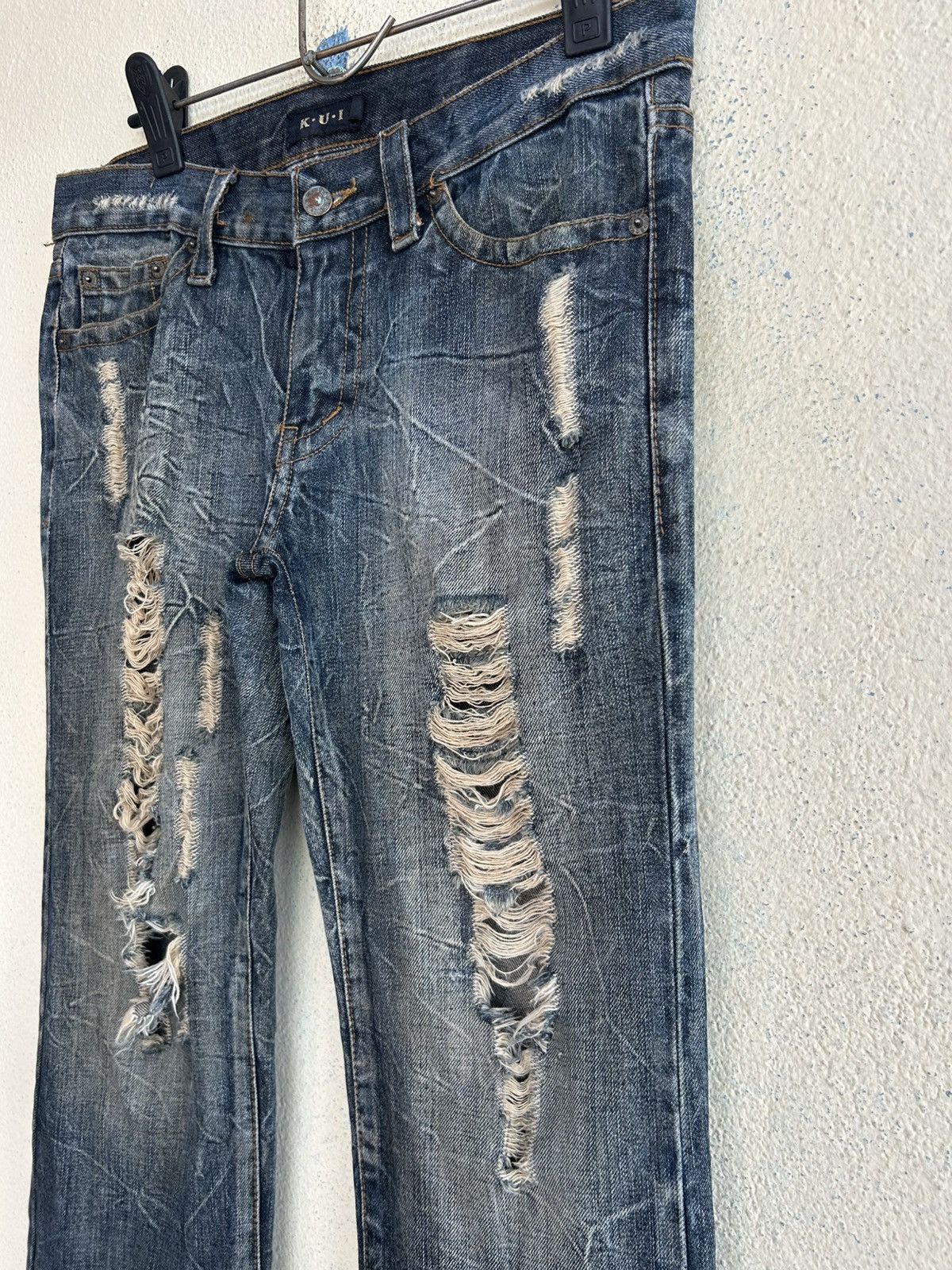 Japanese Brand K.U.I Paint Splattered Distressed Denim Size US 30 / EU 46 - 3 Thumbnail