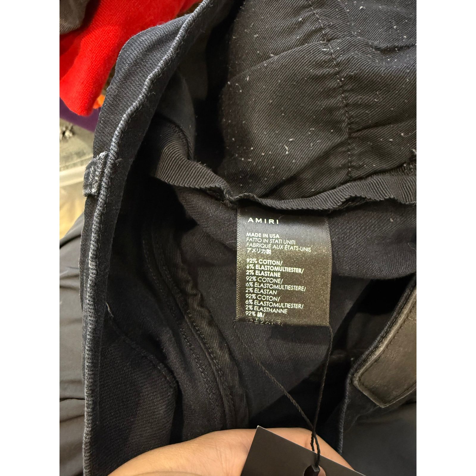 Amiri Amiri Teal Chain Patchwork Black Jeans (Ripped Knee) Used 34 Size US 34 / EU 50 - 3 Thumbnail