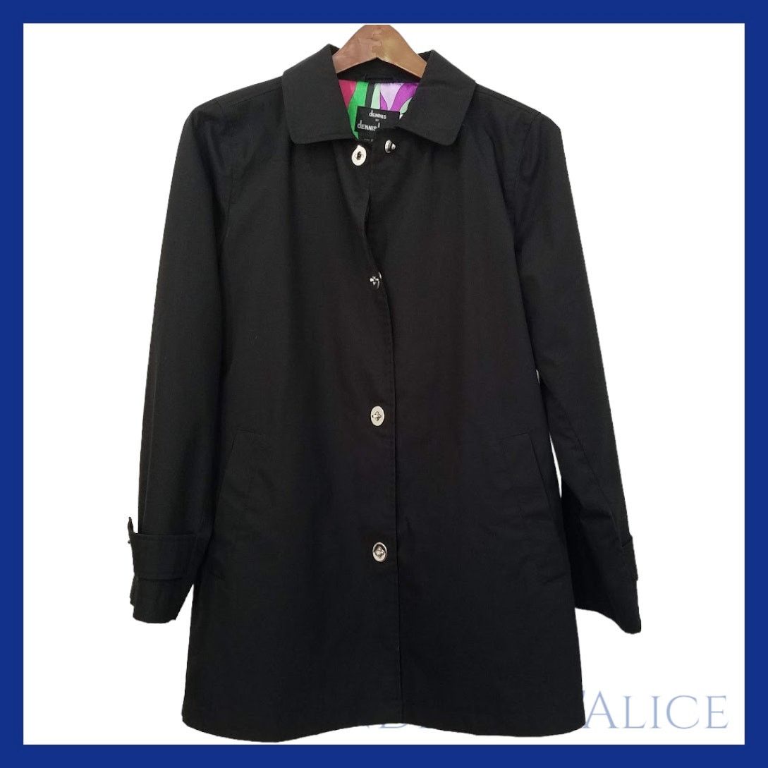 Vintage vintage Dennis basso A line swing coat jacket size S black Size S / US 4 / IT 40 - 1 Thumbnail