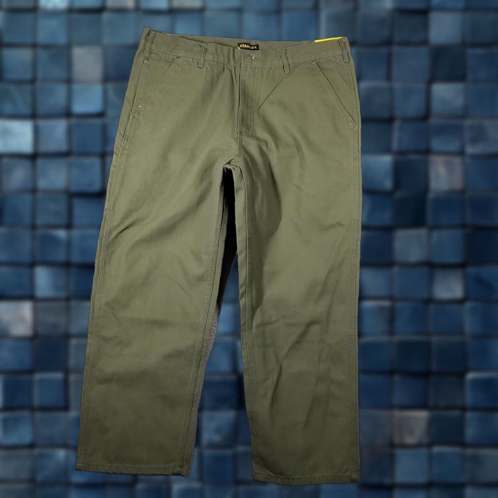 Vintage VINTAGE Stanley Canvas Utility Pant Mens 38x30 Workwear Relaxed Fit Straight Leg Moss Green Cotton 100% Front Pockets Boyt？ Size US 38 / EU 54 - 1 Thumbnail