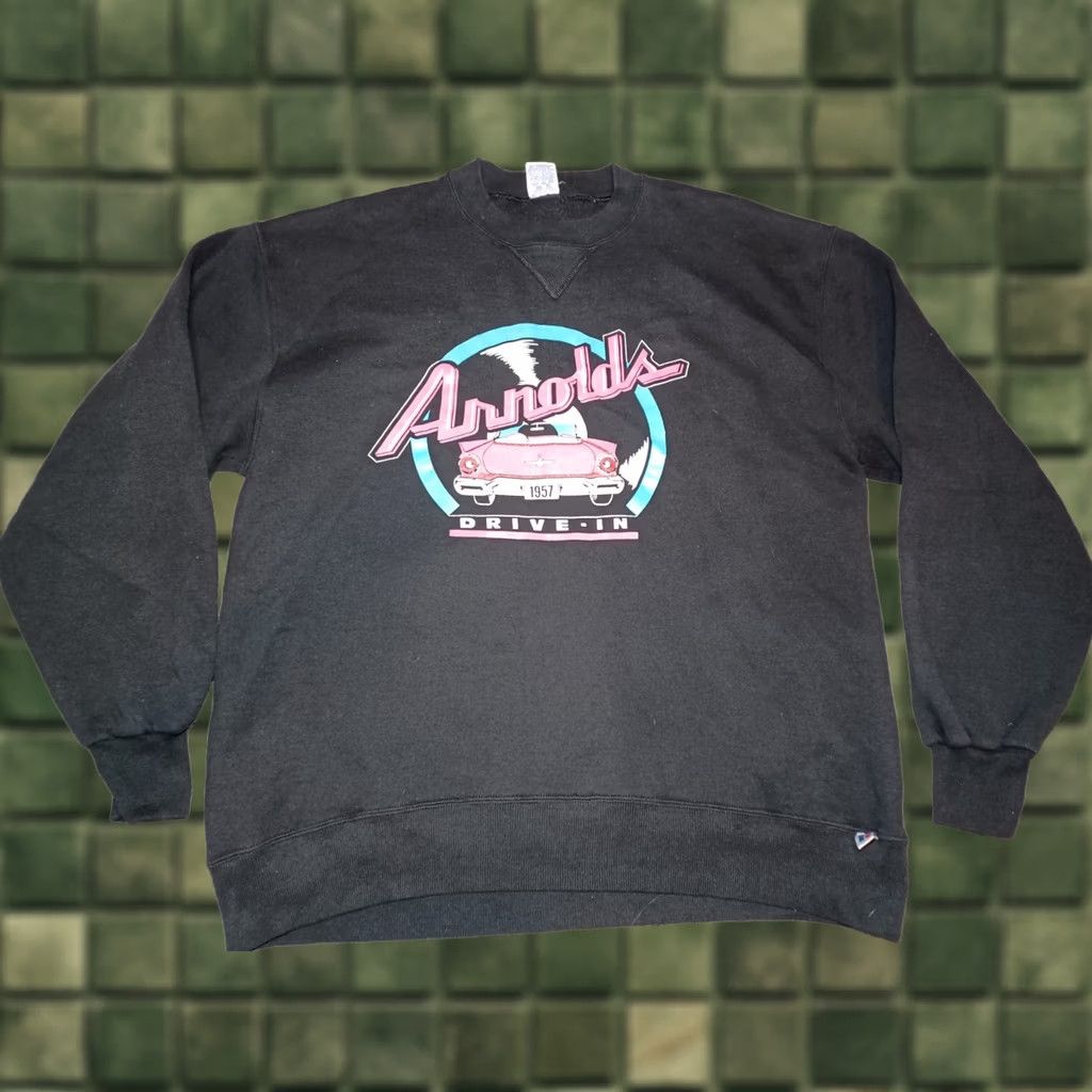 Vintage VINTAGE Russell Athletic Sweatshirt XL Happy Days TV Show Arnold's Drive In 90s Black Mens Size US XL / EU 56 / 4 - 1 Thumbnail