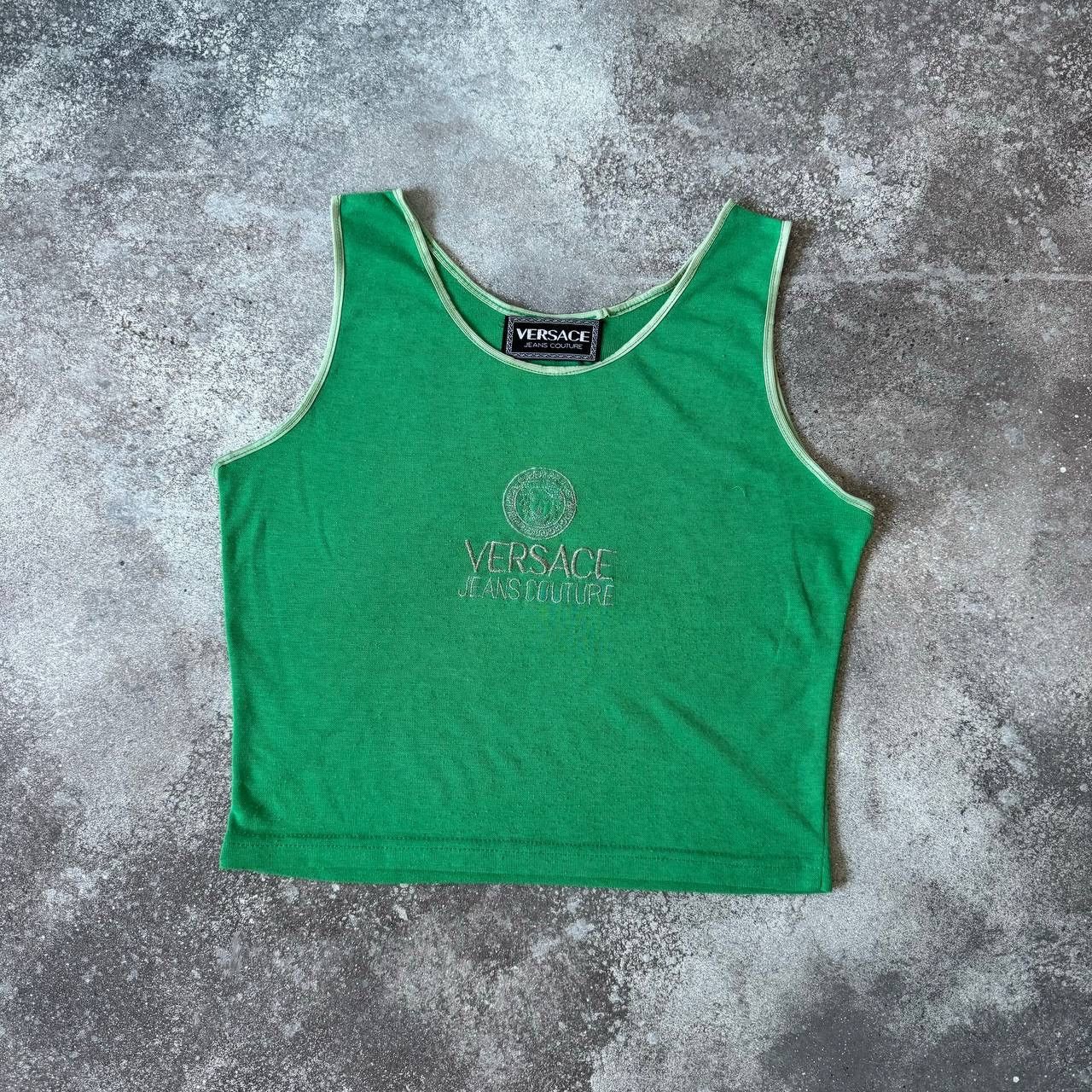 Versace × Versace Jeans Couture × Vintage 90s Versace VJC Vintage Big Logo Cropped Top Size M / US 6-8 / IT 42-44 - 1 Thumbnail