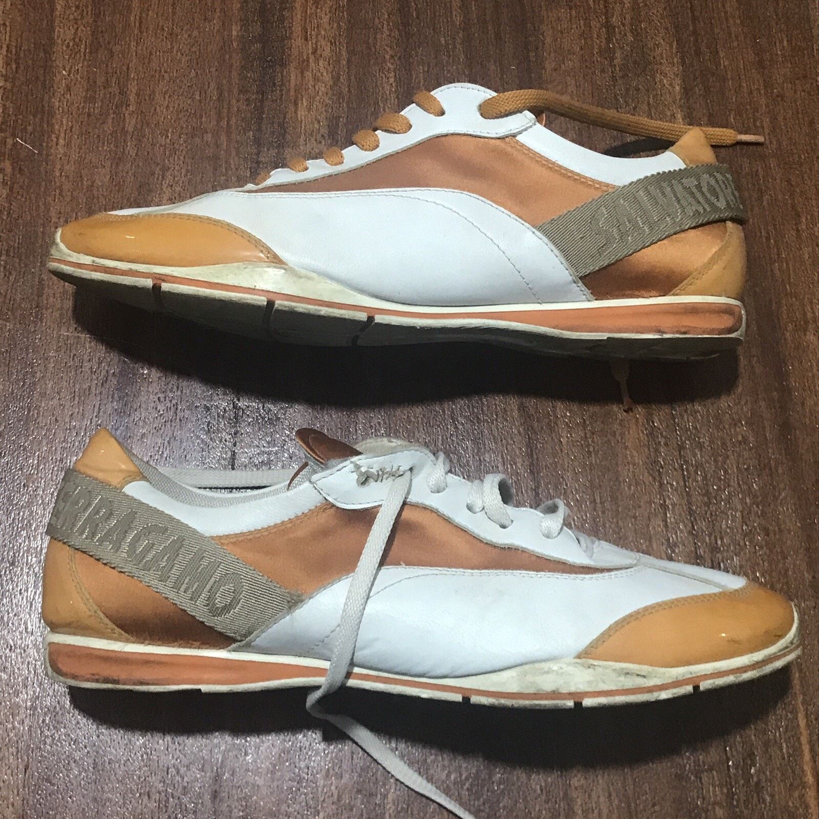 Salvatore Ferragamo Salvatore Ferragamo Sneaker leather Shoes Made Italy orange Size US 10 / EU 43 - 3 Thumbnail