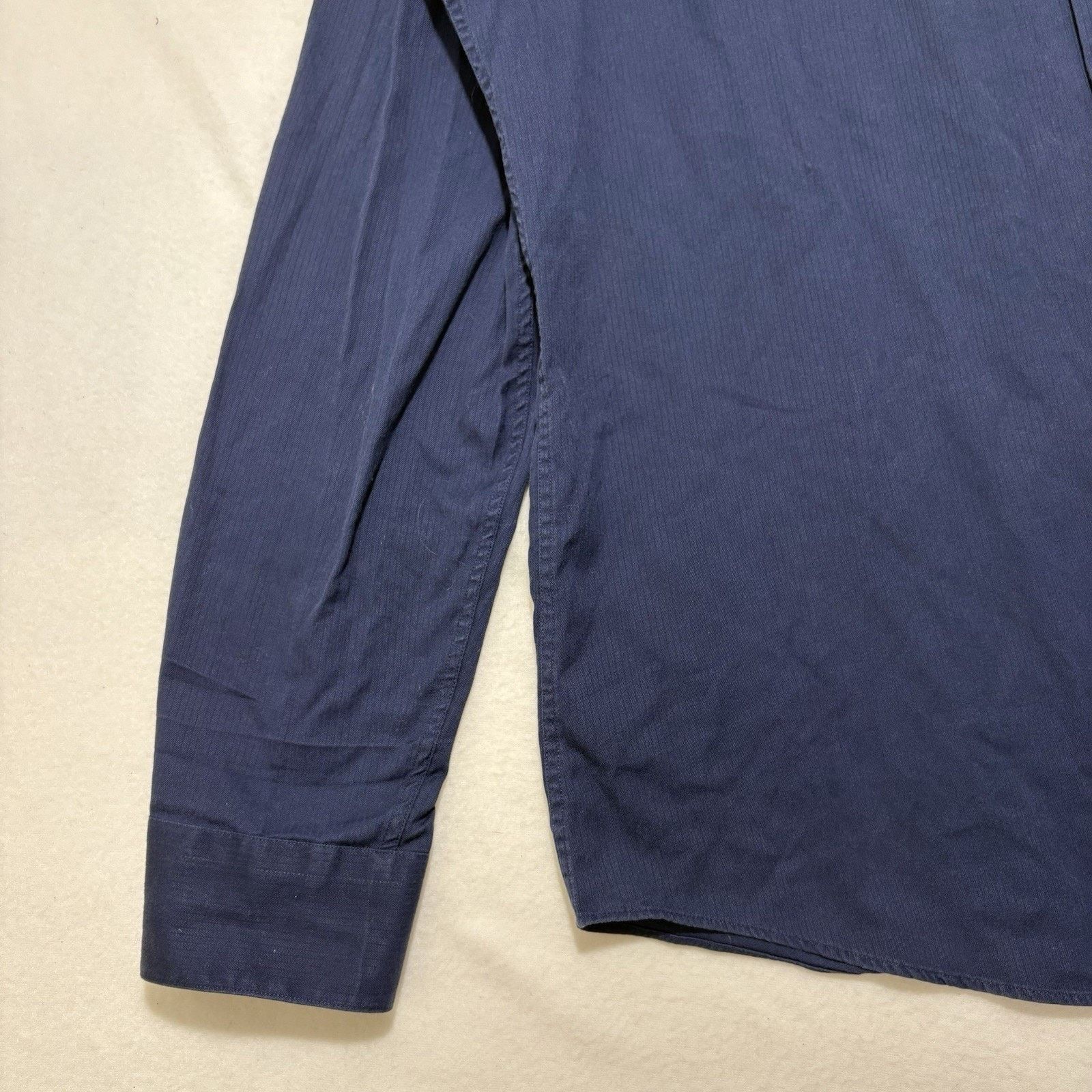 Apt. 9 Apt 9 17.5 36/37 Slim Fit Button Down Dress Shirt Navy Blue Size US XL / EU 56 / 4 - 7 Thumbnail