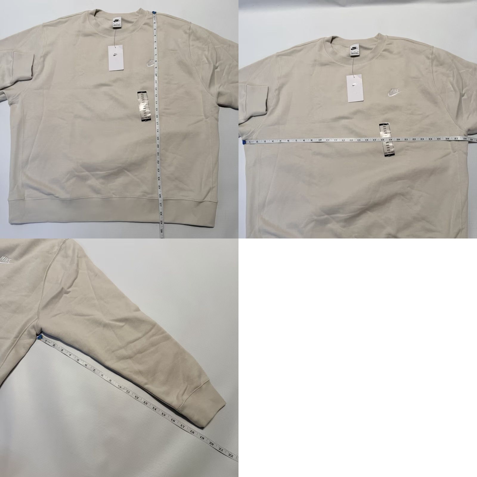 Nike Nike Club Fleece Sweatshirt Men's XXL Beige Crew Neck Long Sleeve Logo 2XL Regular Cotton BV2662 072 Size US XXL / EU 58 / 5 - 9 Thumbnail