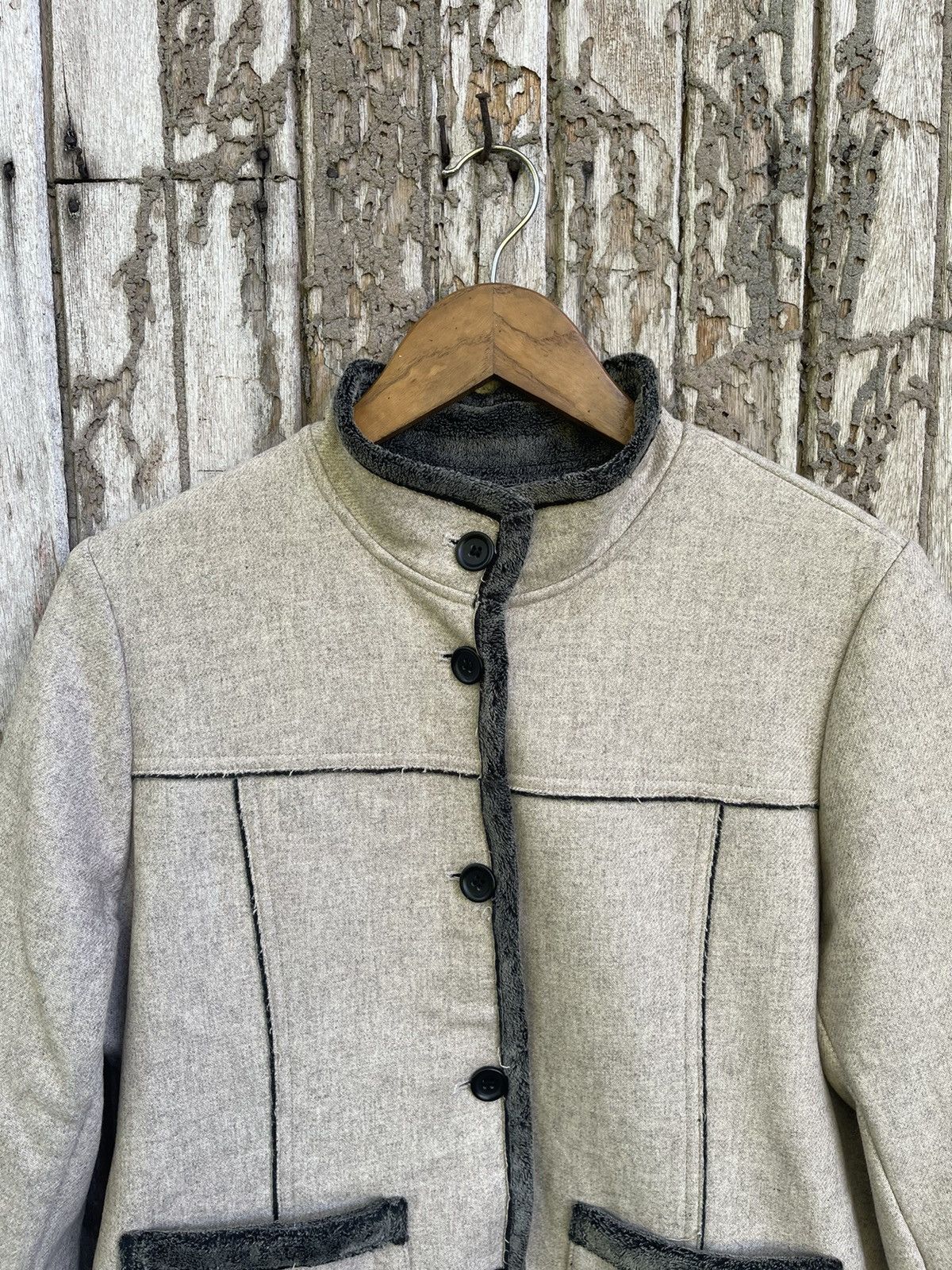 Designer AMISTA Panelled Wool-Blend Fleece Jacket Size M / US 6-8 / IT 42-44 - 2 Thumbnail