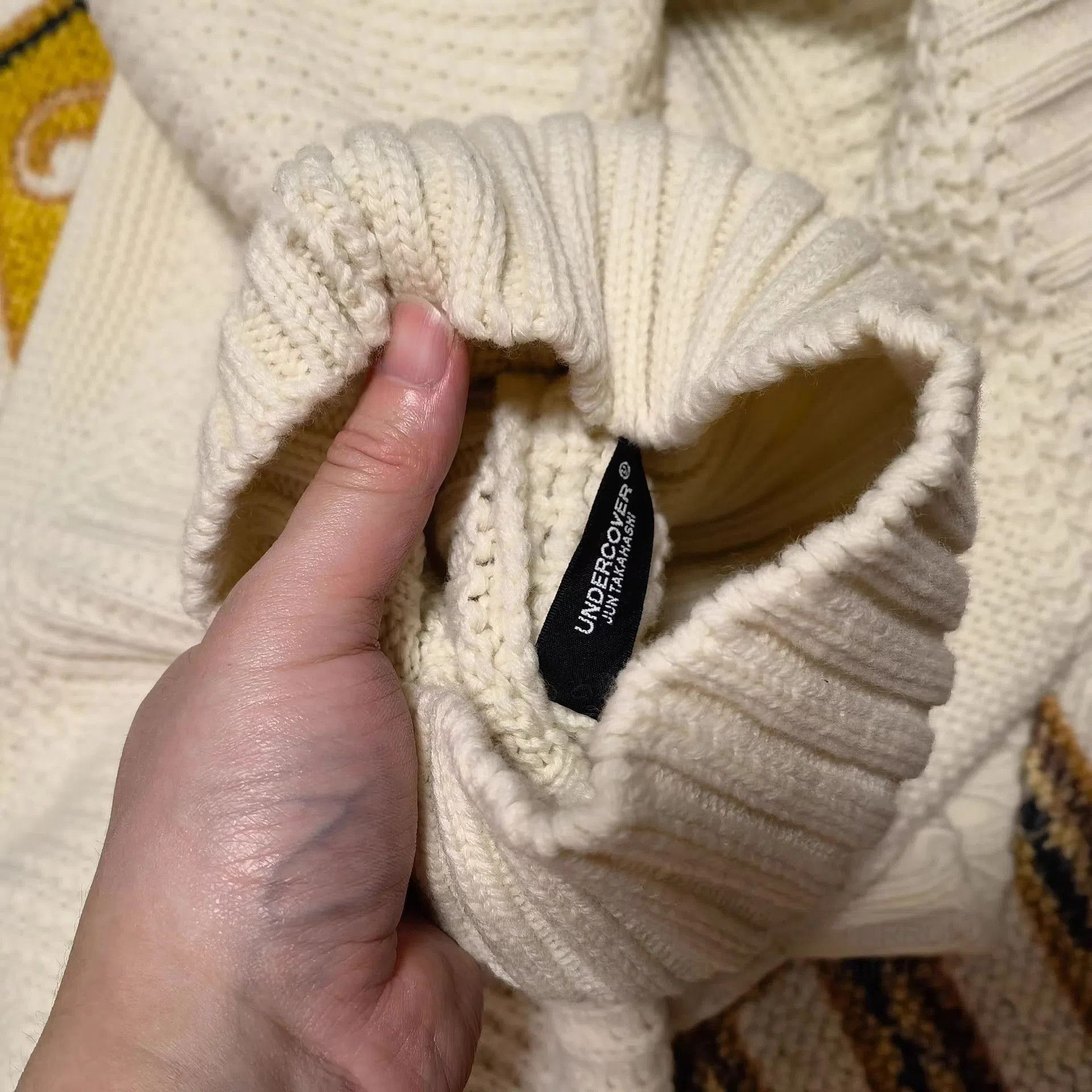 Undercover Beige Turtleneck Knit Sweater - XL. Size US XL / EU 56 / 4 - 4 Thumbnail