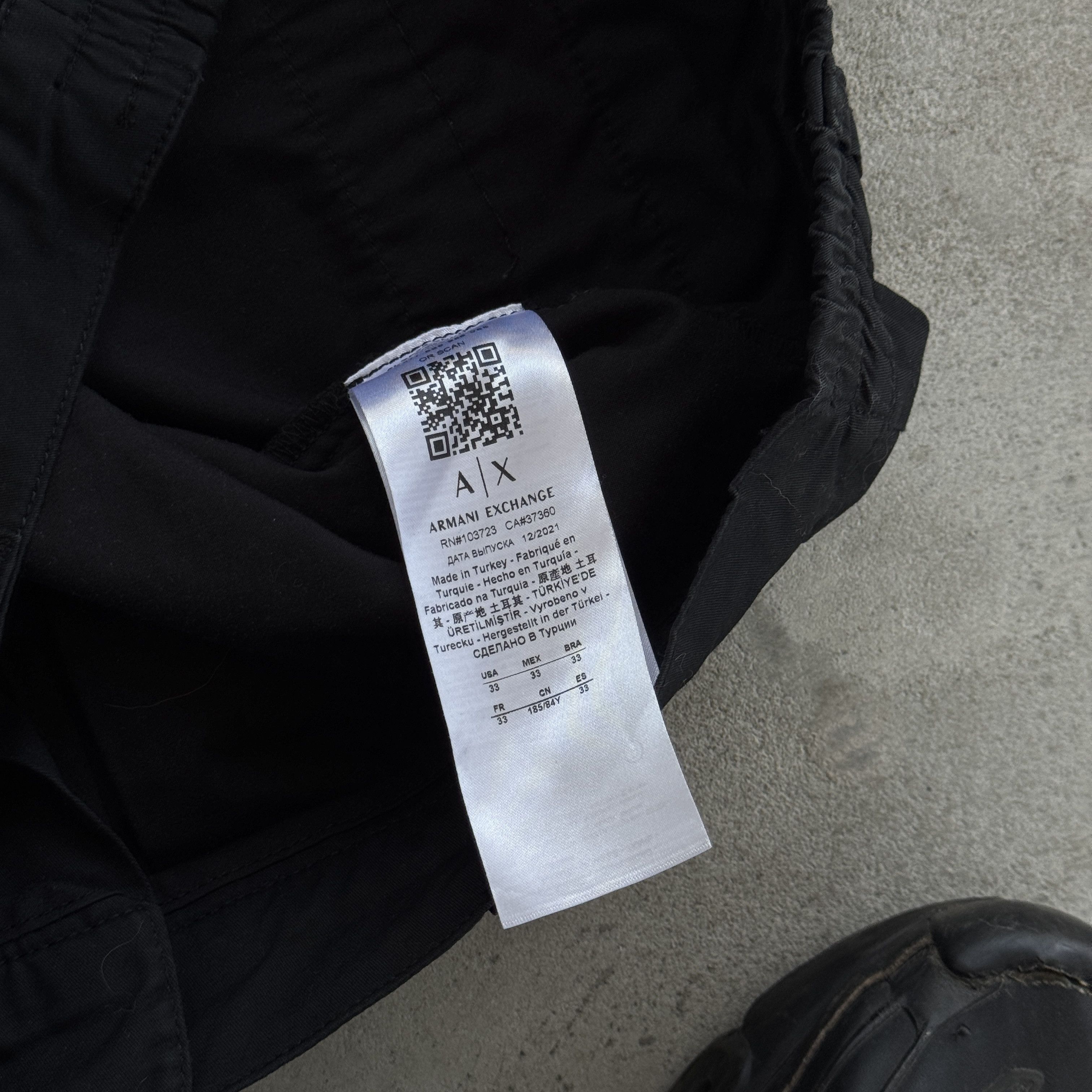 Armani Exchange Armani Exchange A|X Black Sustainable Cuffed Joggers 33 Size US 33 - 6 Thumbnail