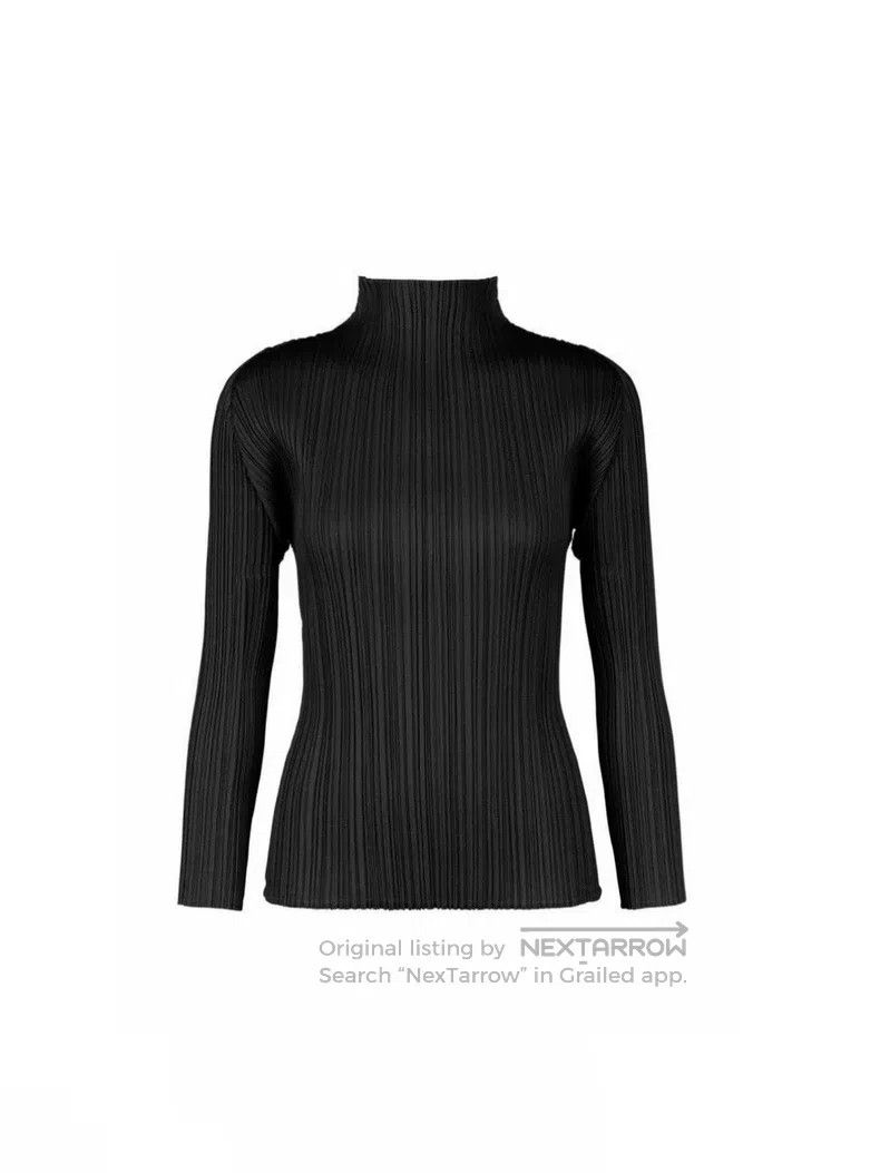 Issey Miyake Issey Miyake Black Long-Sleeve Top Size L / US 10 / IT 46 - 1 Thumbnail