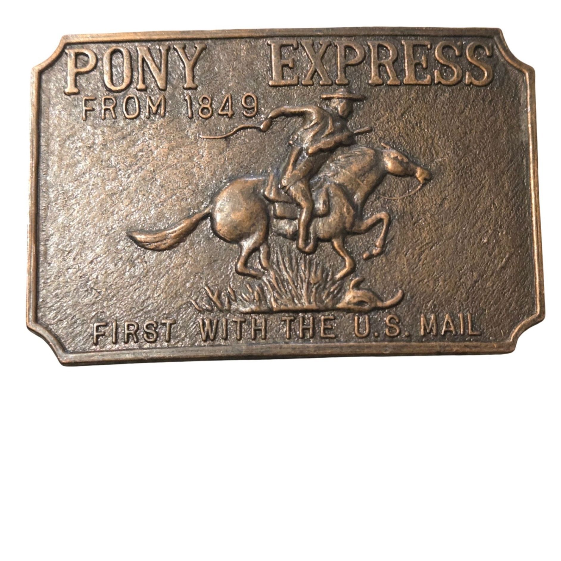 Other Vintage Pony Express Belt Buckle US Mail Horse Cowboy Deliv Size ONE SIZE - 1 Thumbnail