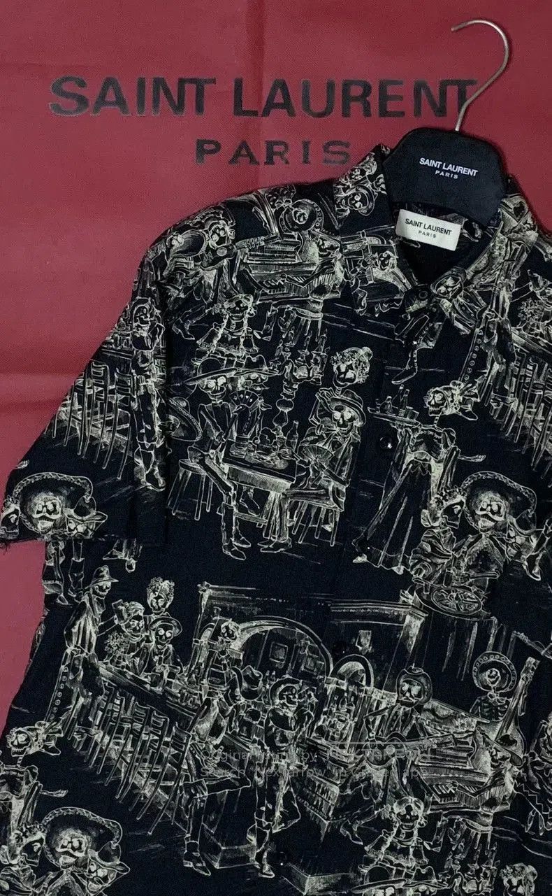 Saint Laurent Paris Saint Laurent Skull Banquet Print Short Sleeve Size US M / EU 48-50 / 2 - 6 Thumbnail