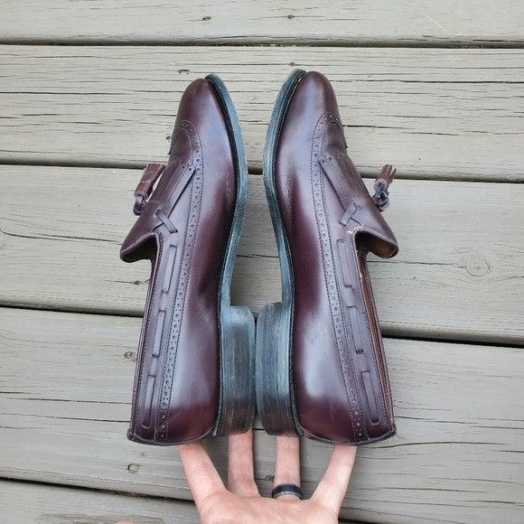 Allen Edmonds × Vintage Vintage 80s Allen Edmonds Mansfield Oxblood Leather Brogue Size US 8.5 / EU 41-42 - 3 Thumbnail