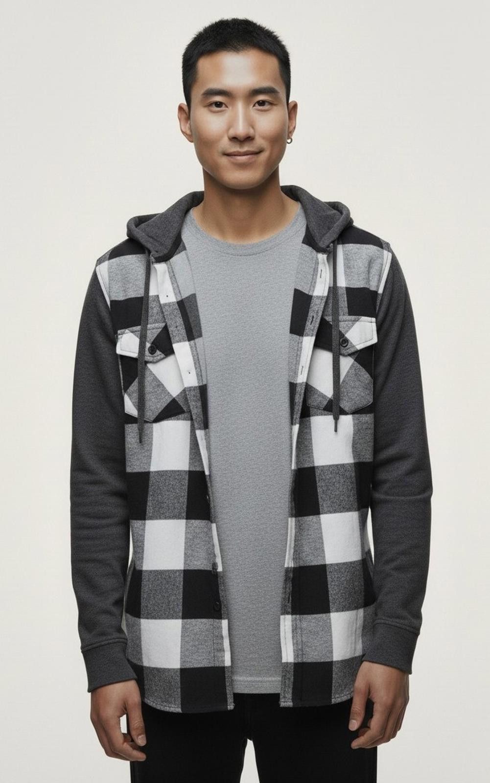 Other Hawk’s Bay NEW Light Weight Flannel Shirt Jacket with Hood Size US M / EU 48-50 / 2 - 1 Thumbnail