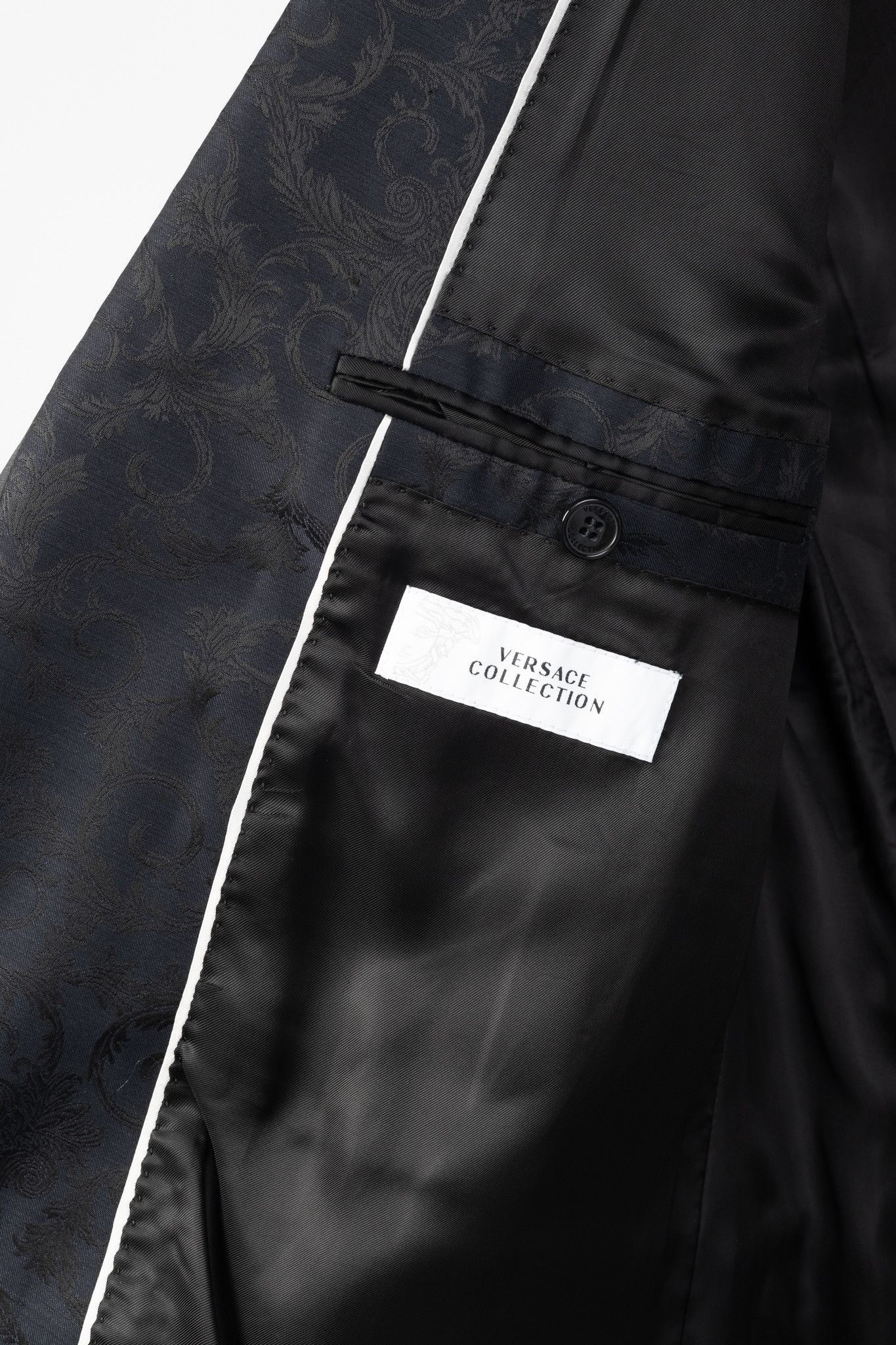 Versace Versace Collection Navy Baroque Jacquard Wool Blazer Size 50R - 9 Thumbnail
