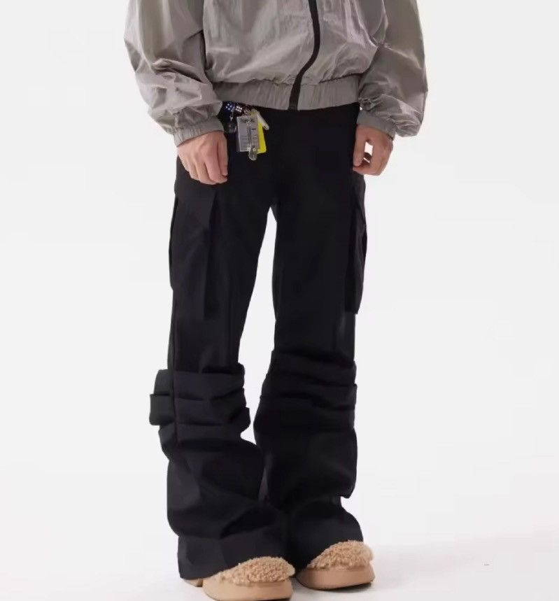 Japanese Brand utility punk bootcut flared cleanfit pleated cargo pants Size US 28 / EU 44 - 2 Thumbnail