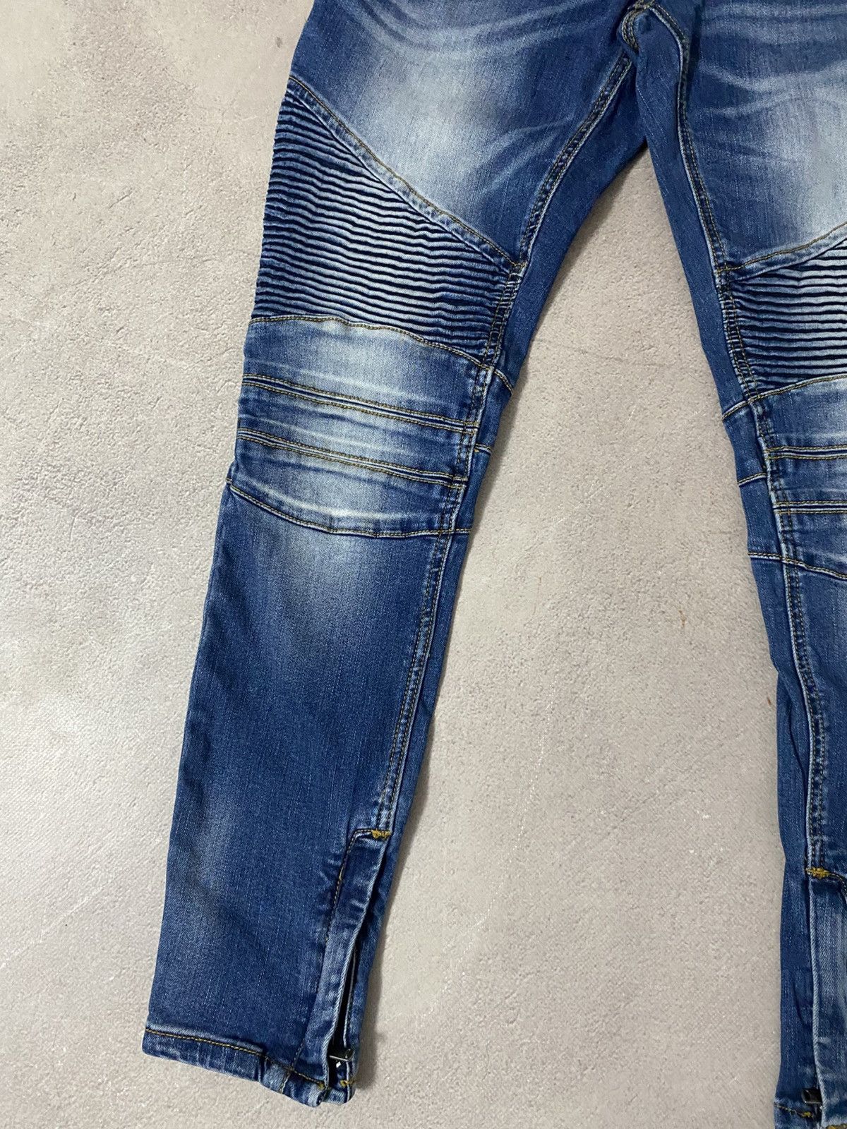 Affliction × Japanese Brand Affliction balmain bike style jeans pants y2k Size 29" - 2 Thumbnail
