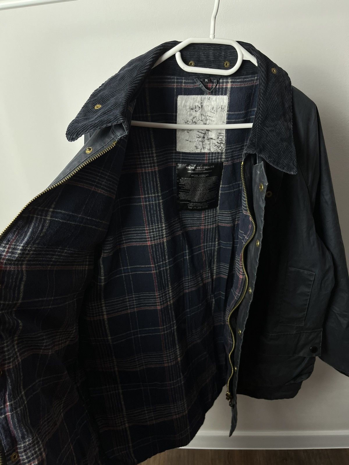 Vintage × Wax London Vintage British Classic Wax Cotton Navy Jacket Size US M / EU 48-50 / 2 - 7 Thumbnail