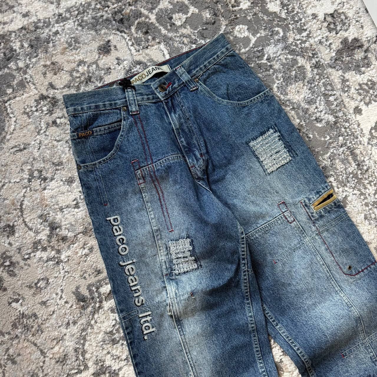 Southpole PACO ULTRA WIDE BAGGY STONE WASH Y2K JNCO RETRO DENIM JEANS Size US 30 / EU 46 - 4 Thumbnail