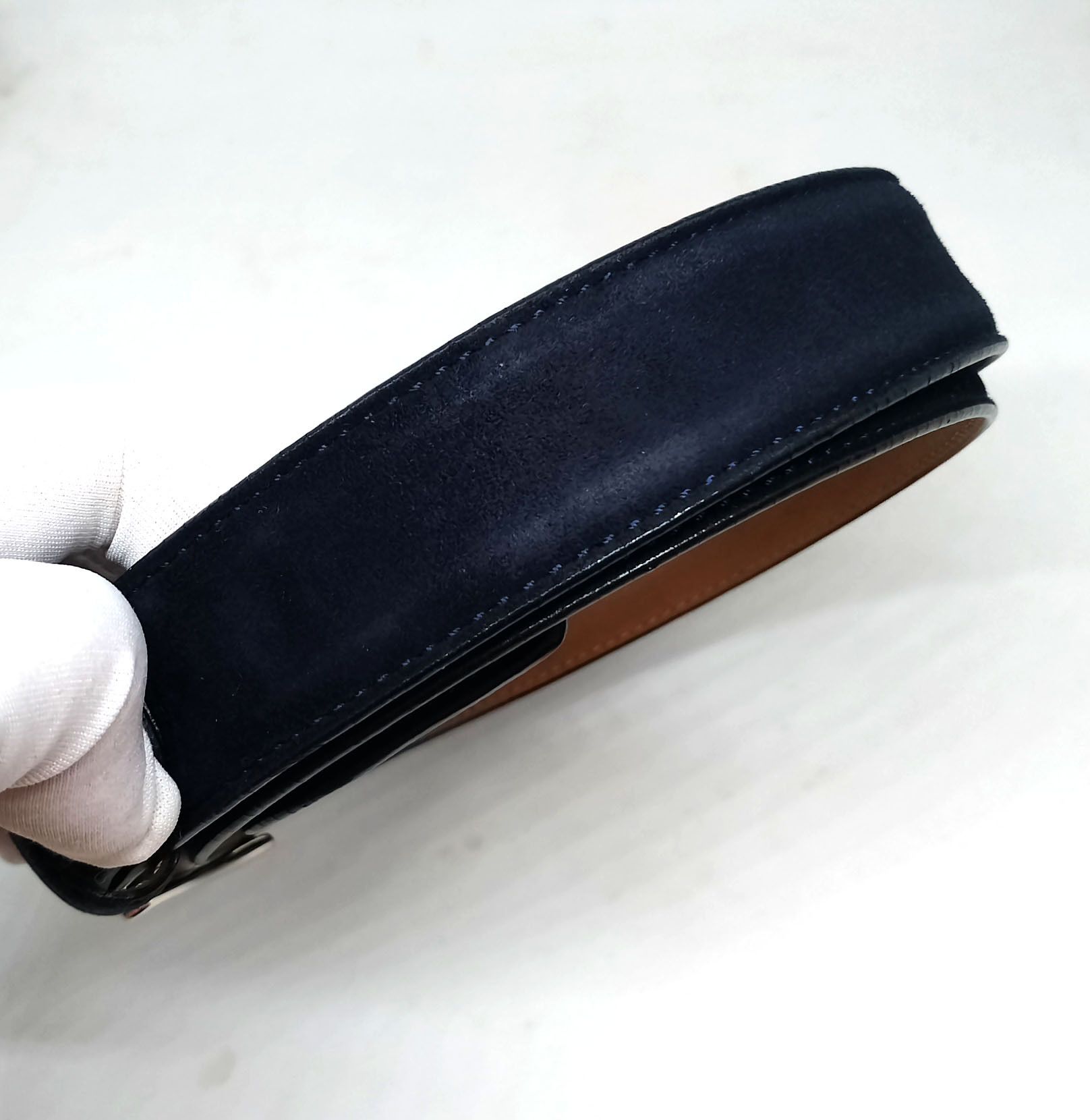 Magnanni Magnanni Suede Leather Belt, size 95, Dark Blue, Spain Size 36 - 9 Thumbnail