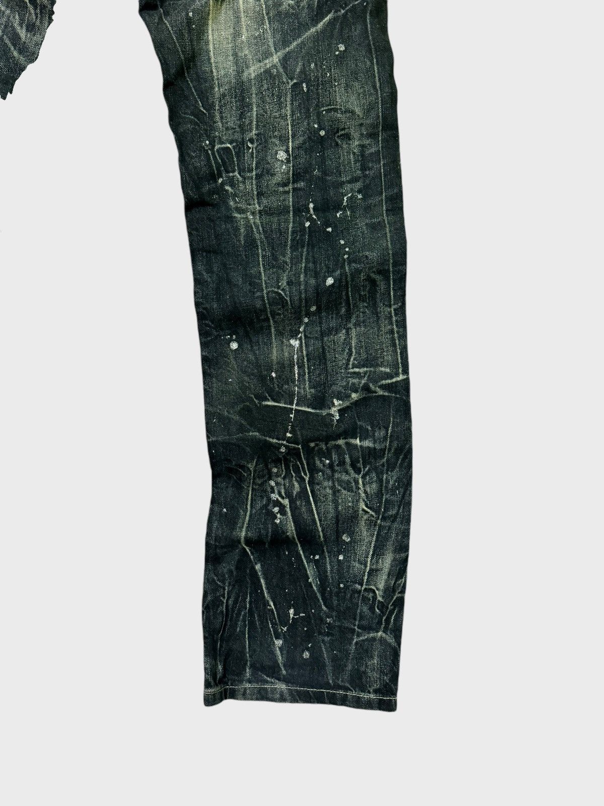 Hysteric Glamour × Japanese Brand NYLAUS JEANS Acid Wash Paint Splash Distressed Jeans Size US 30 / EU 46 - 17 Thumbnail