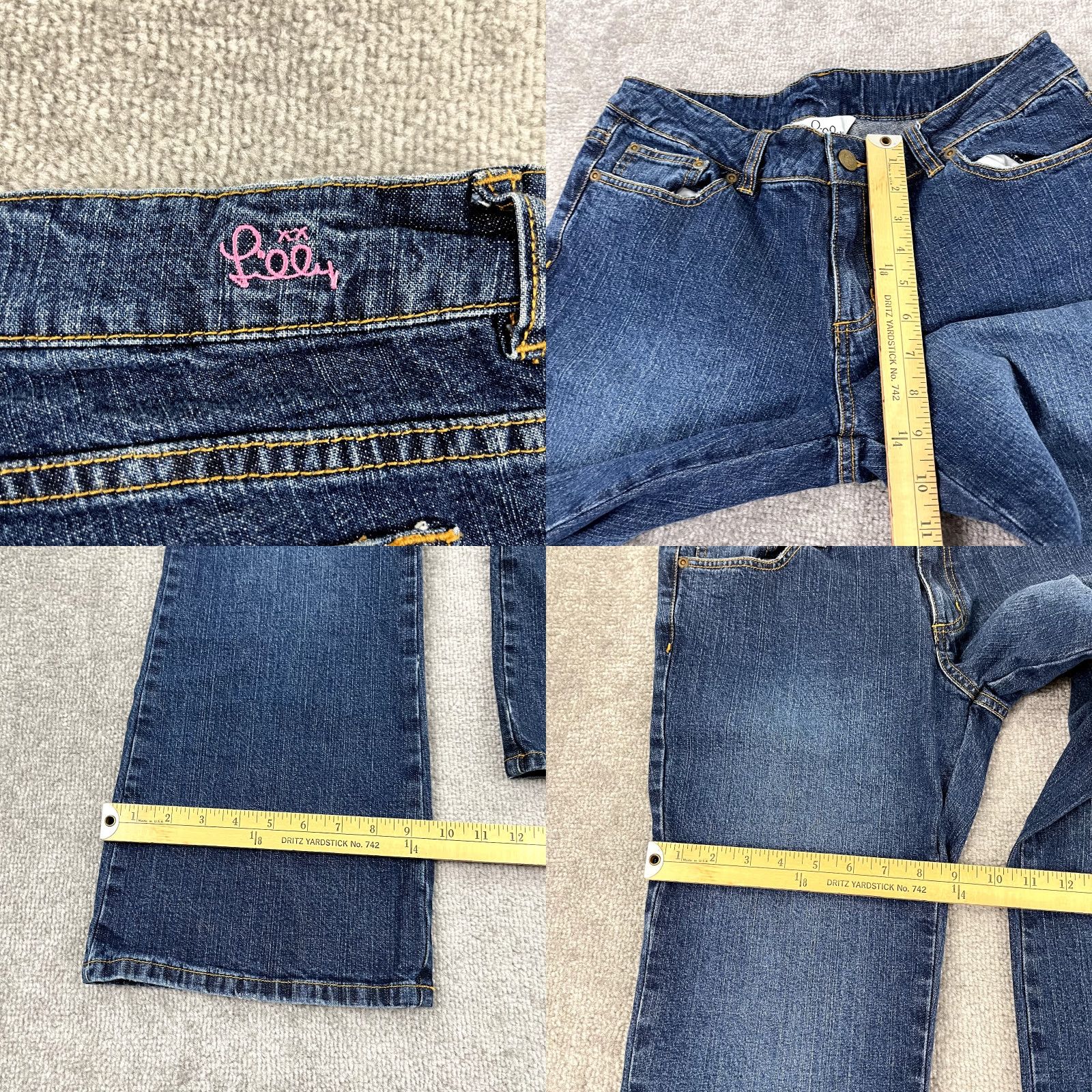 Lilly Pulitzer LILLY PULITZER Jeans Women Size 8 Bootcut Denim 32x32 Blue Embroidered Pockets 90s Preppy Womens Size 30" / US 8 / IT 44 - 8 Thumbnail