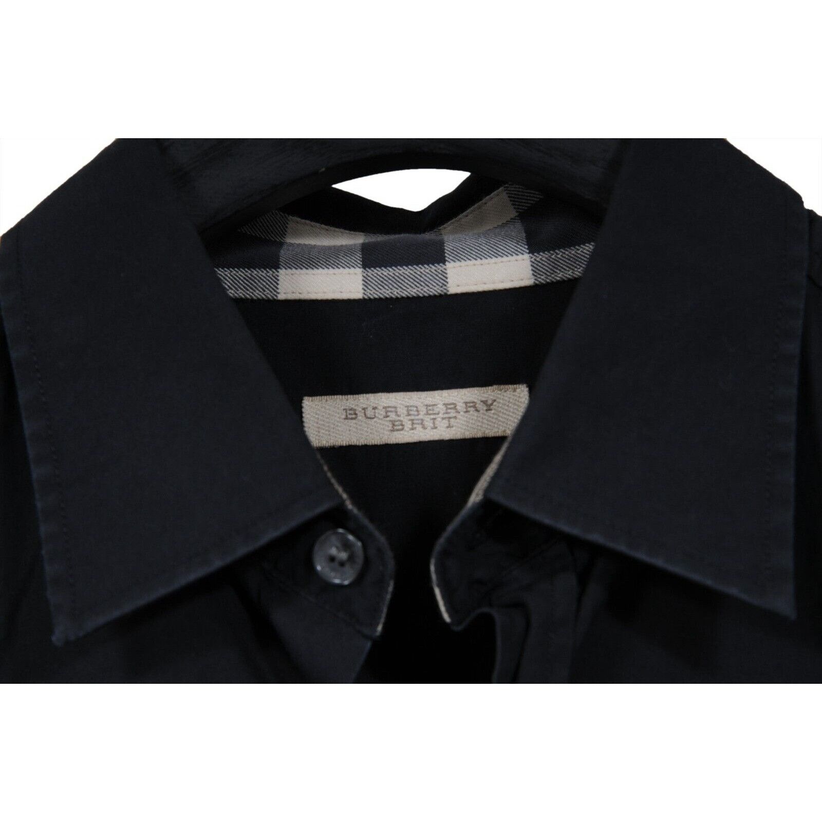 Burberry Burberry Brit Button Down Shirt Black Stretch Cotton - 02447 Size US M / EU 48-50 / 2 - 7 Thumbnail