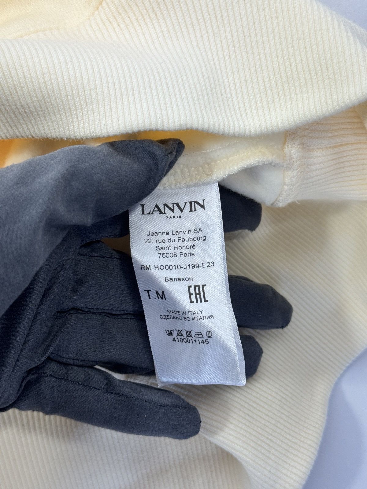 Lanvin Curb Lace Logo embroidered Hoodie Size US M / EU 48-50 / 2 - 3 Thumbnail