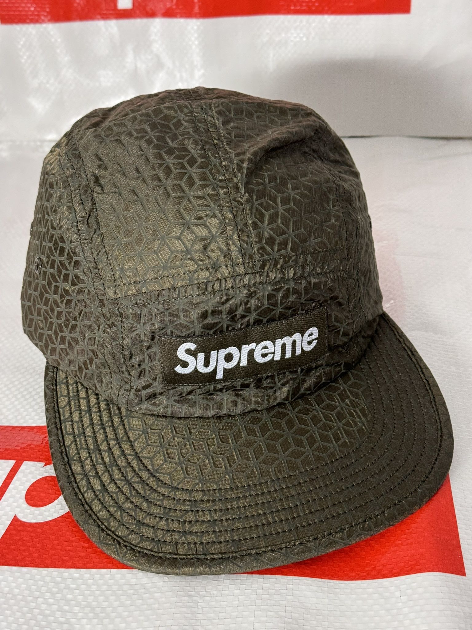 Supreme geometric clearance ripstop camp cap